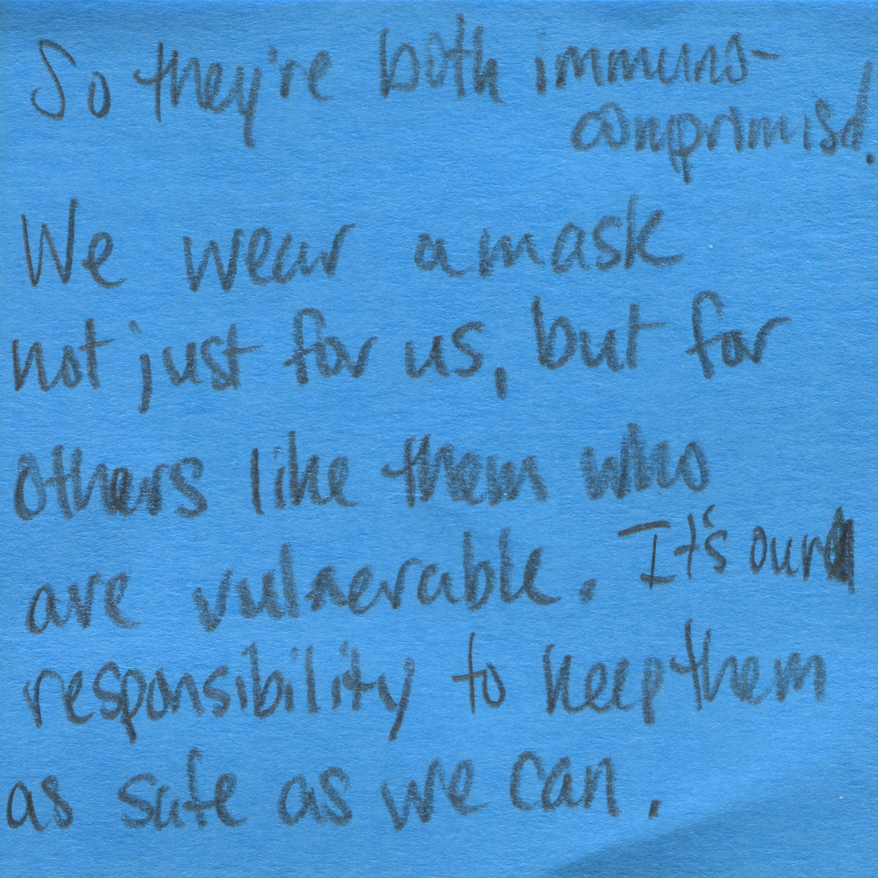 Response 10.2, Sticky Note and Pencil, 3" x 3"