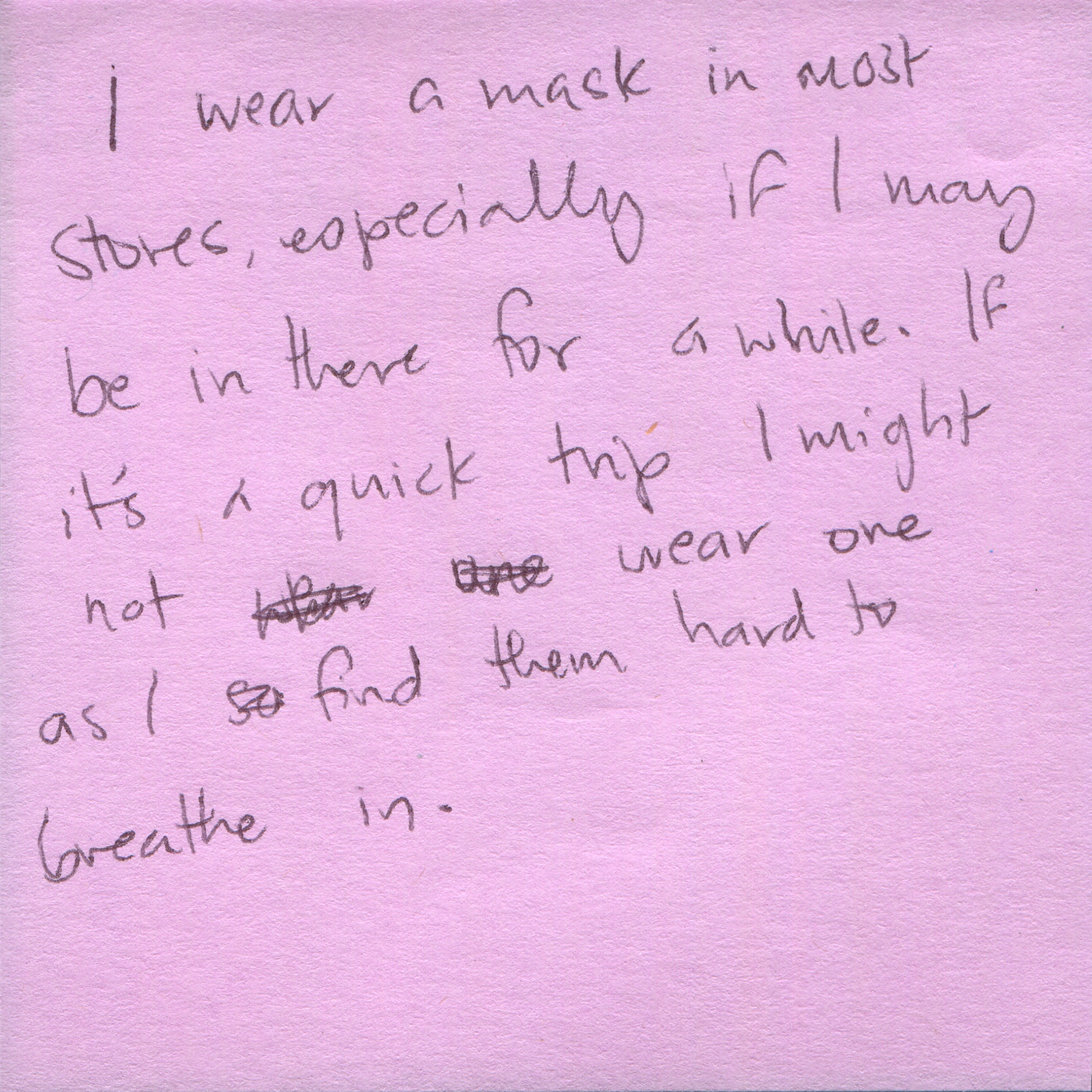 Response 56, Sticky Note and Pen, 3" x 3"