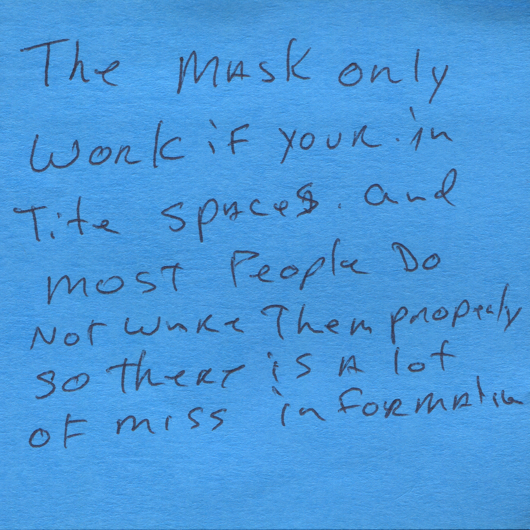 Response 27, Sticky Note and Pen, 3" x 3"