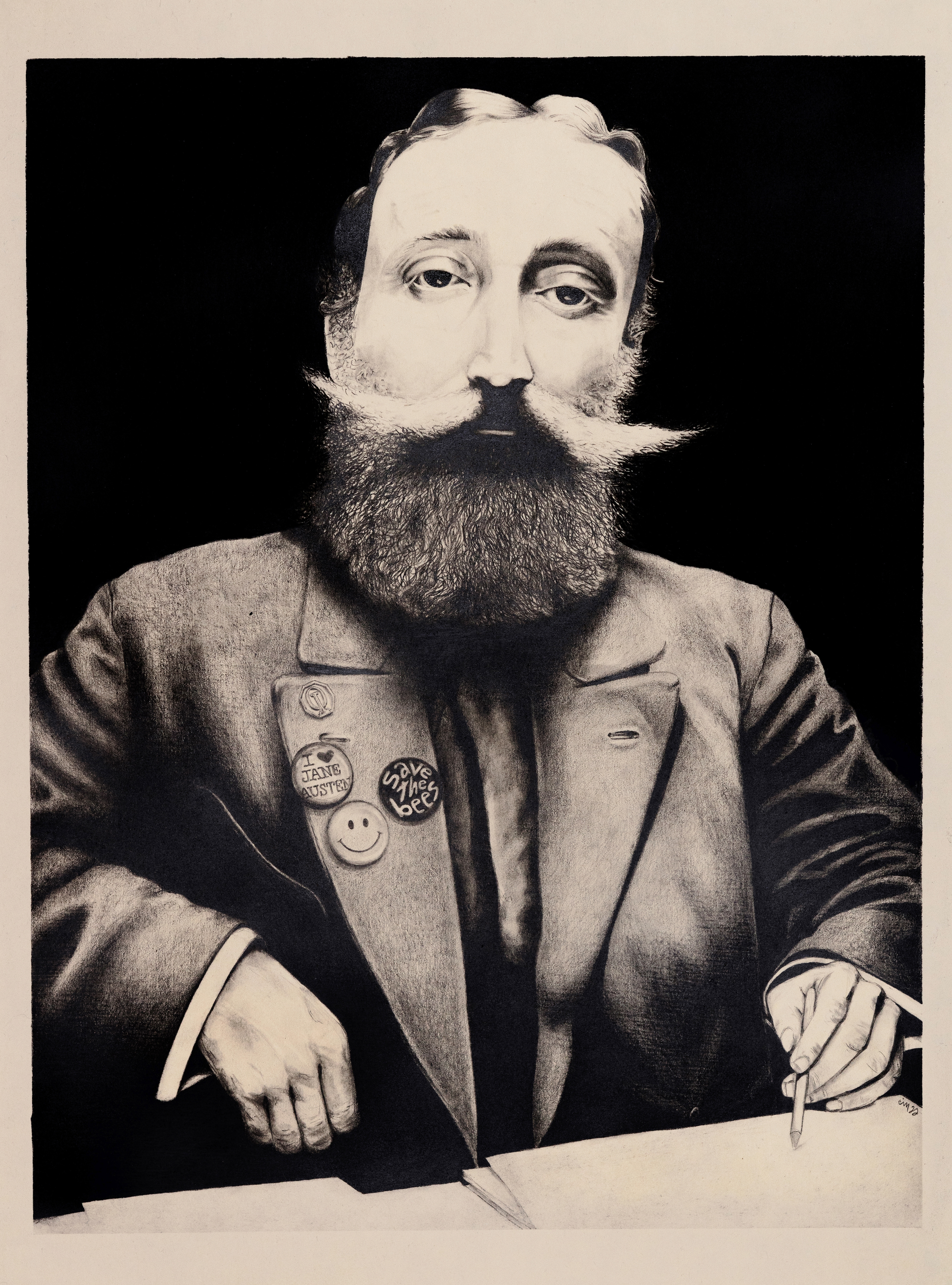Austen, 2022, graphite sur papier, 50 x 40 cm.