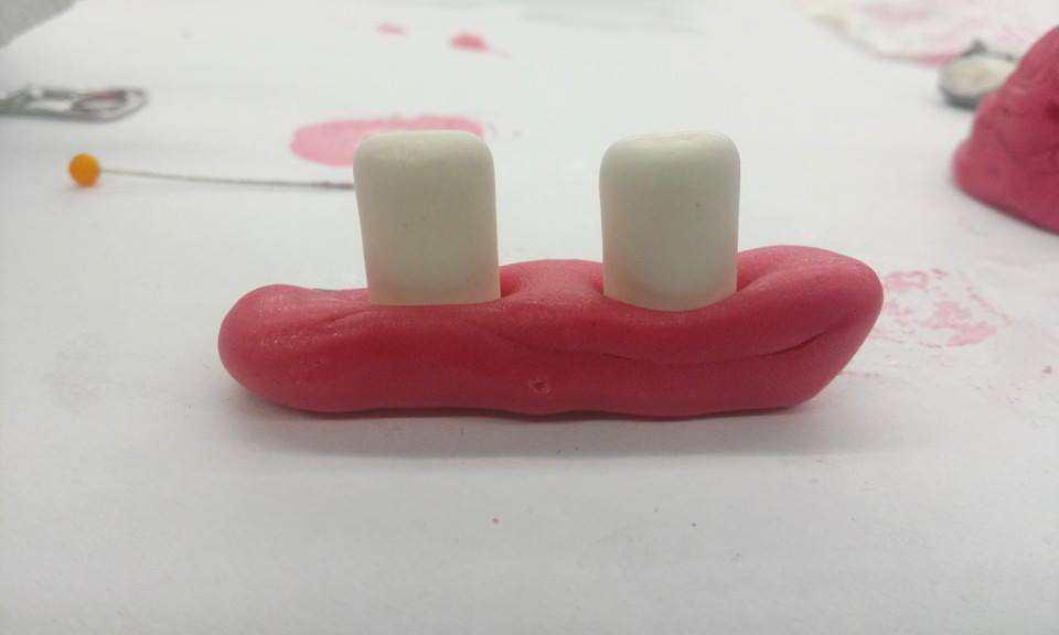 Creepy teeth made of bubblegum