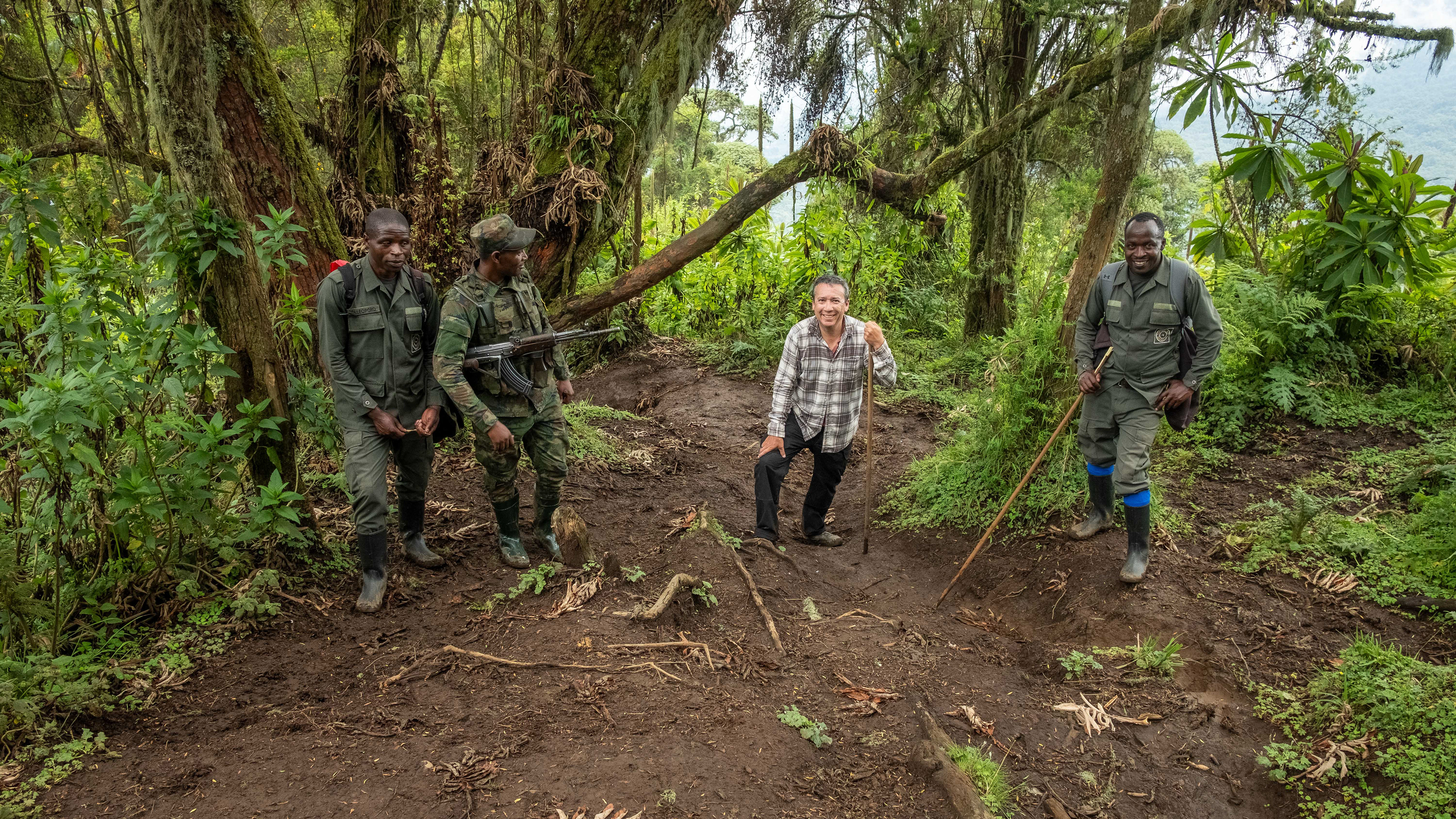 Ranger guides and tourist at Volcano