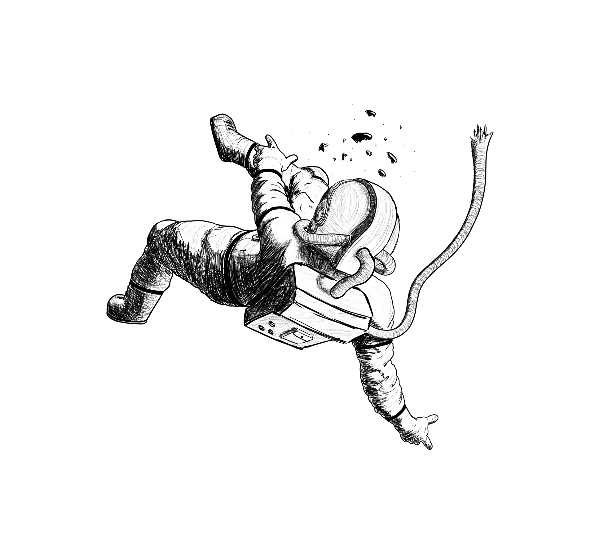 Falling Icarus Astronaut Tattoo Concept