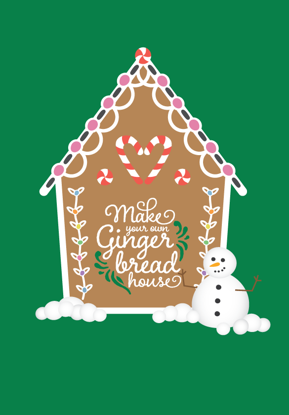 Gingerbread event postcard