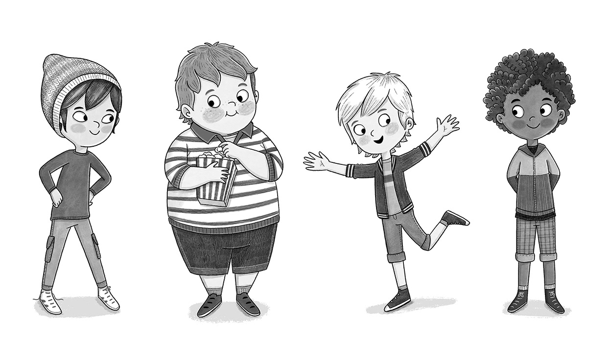 Black & white characters