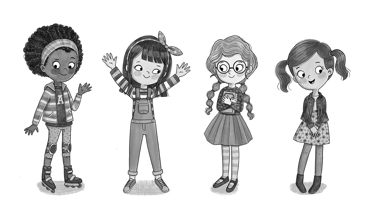 Black & white characters