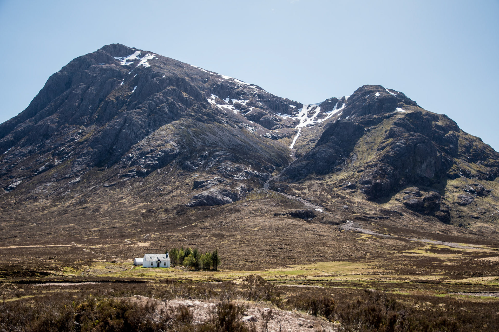 Solitaria casa en Valle de Glencoe, Esocia