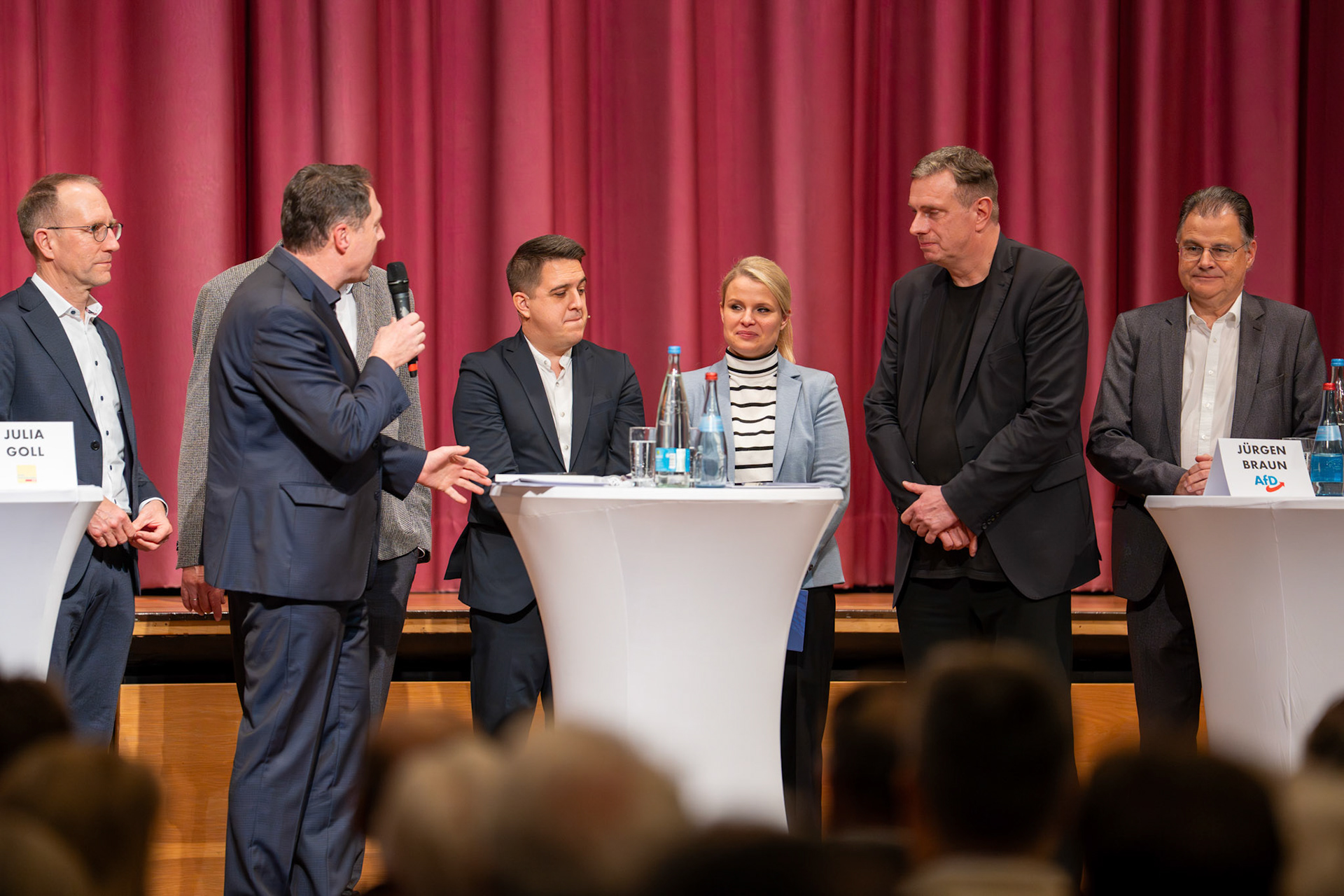 Am 4. Februar 2026 in der Hermann-Schwab-Halle in Winnenden. Podiumsdiskussion zur Landtagswahl in Baden-Württemberg vom VDS (Verband der Selbständigen Winnenden).
