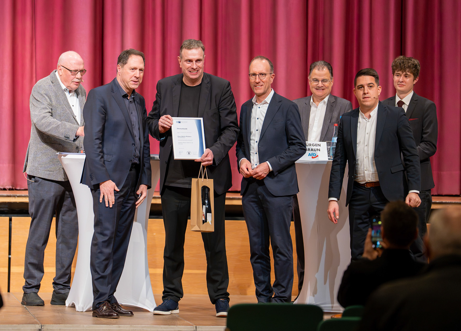 Am 4. Februar 2026 in der Hermann-Schwab-Halle in Winnenden. Podiumsdiskussion zur Landtagswahl in Baden-Württemberg vom VDS (Verband der Selbständigen Winnenden).