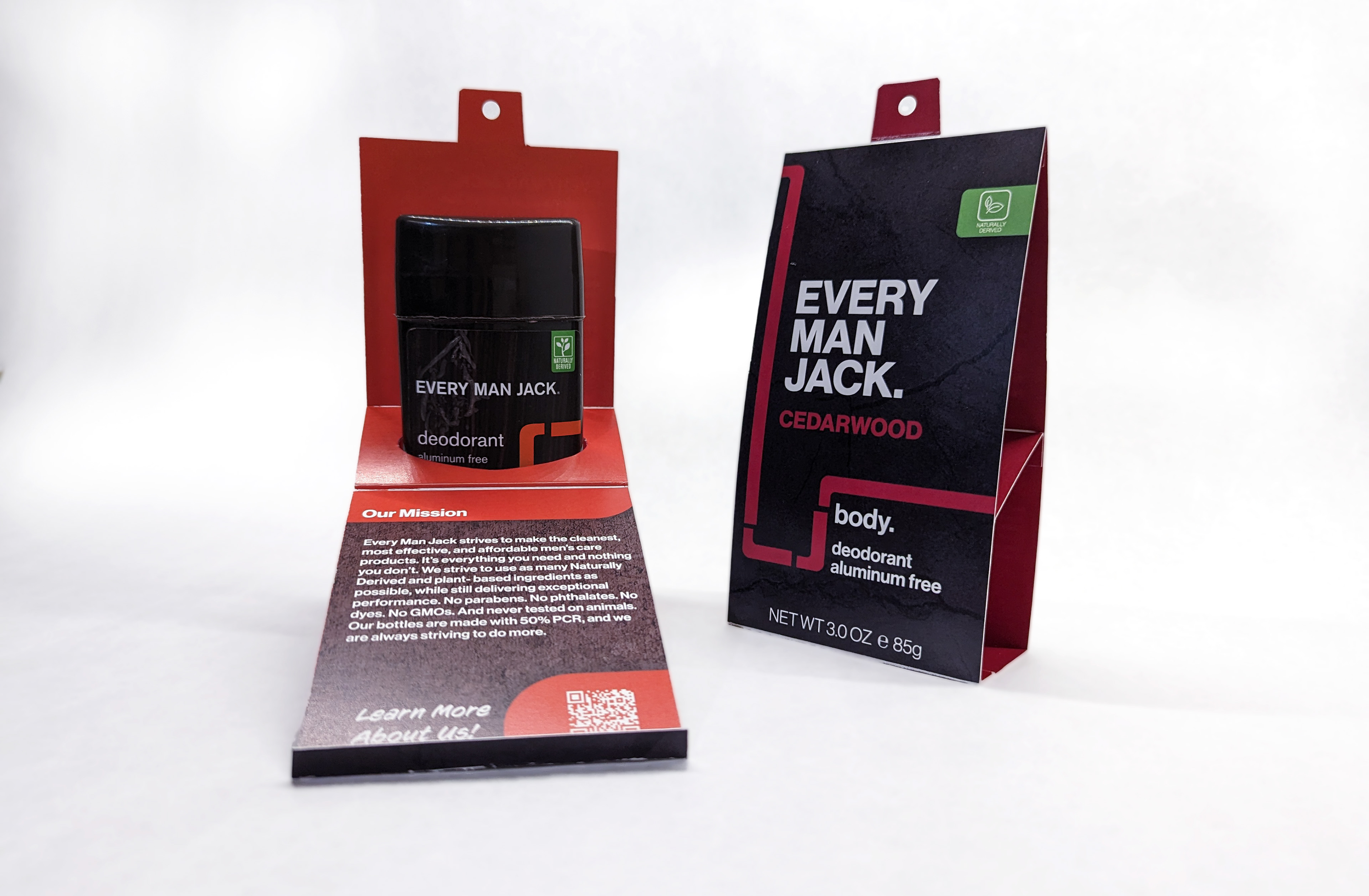 On the inside there is information about the company with a QR Code to their website