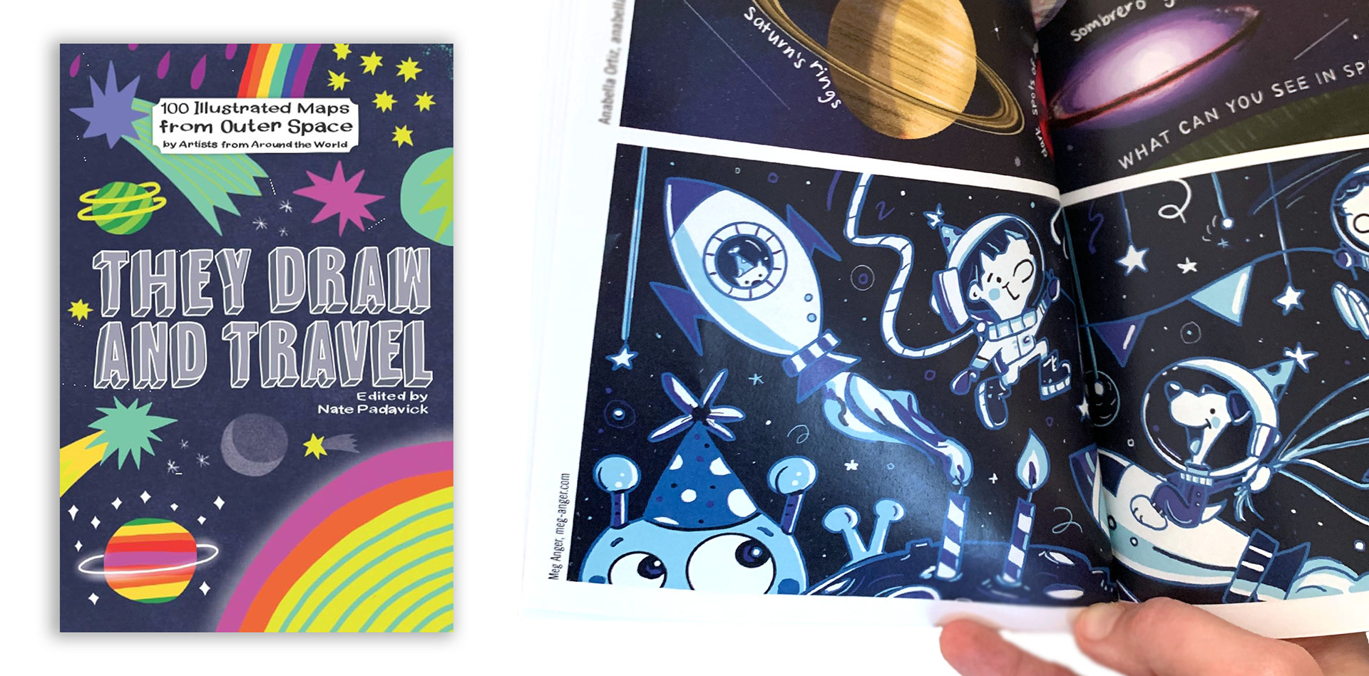 Published Illustration for They Draw & Travel: 100 Illustrated Maps from Outer Space: SPACE PARTY