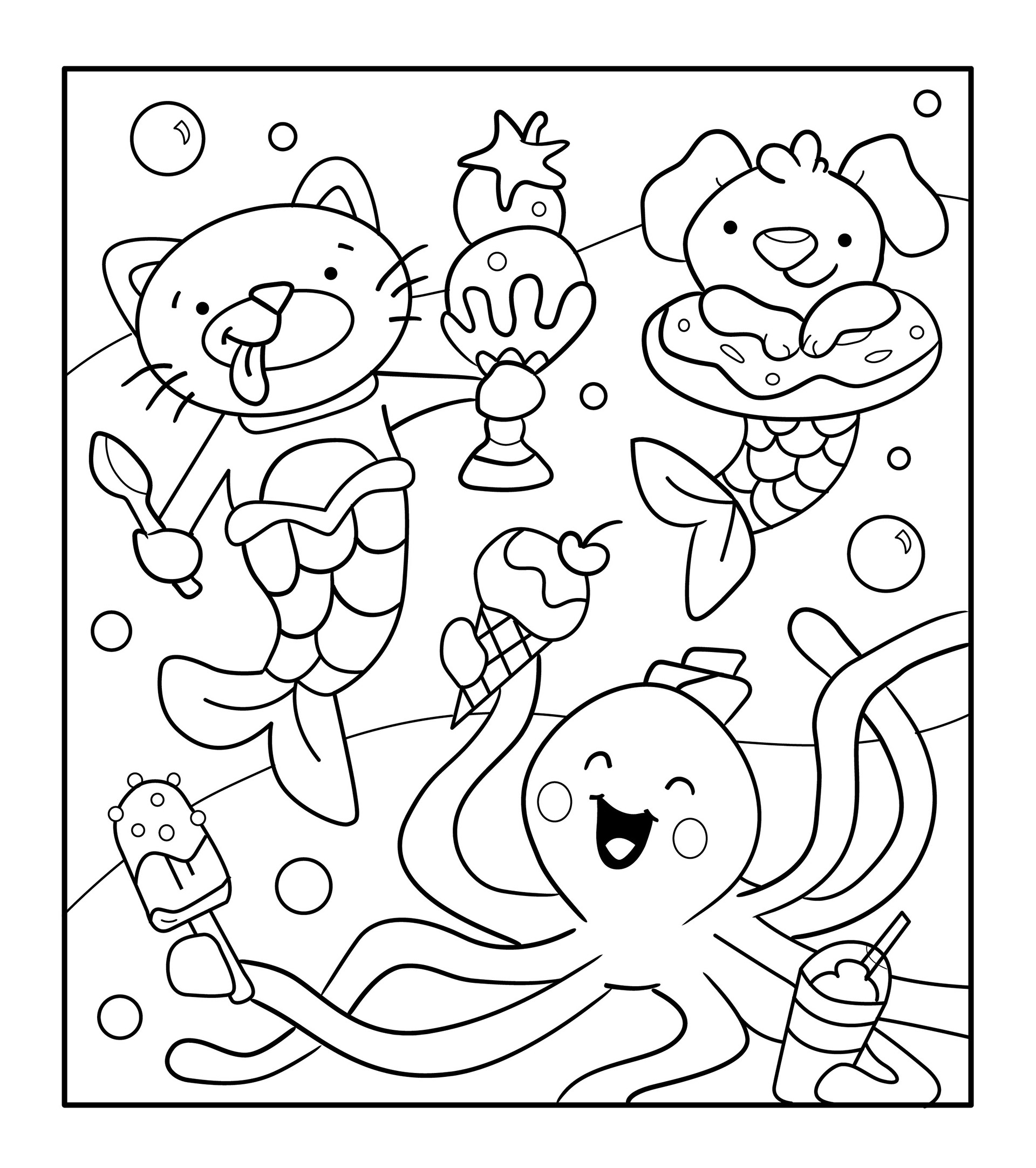Paint By Numbers Mermaid Pets Wall Art