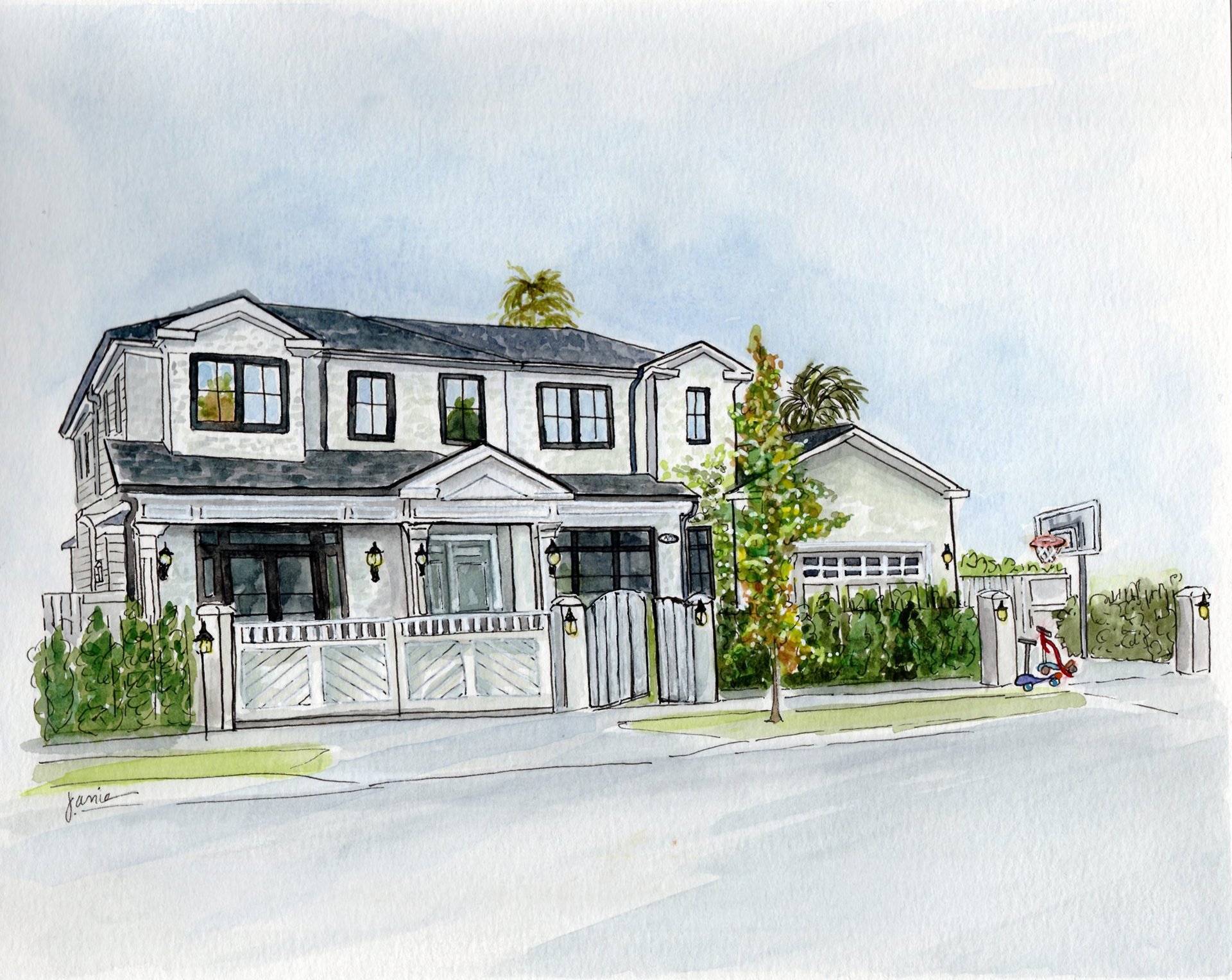 Homes in Memoriam 8x10 Watercolor