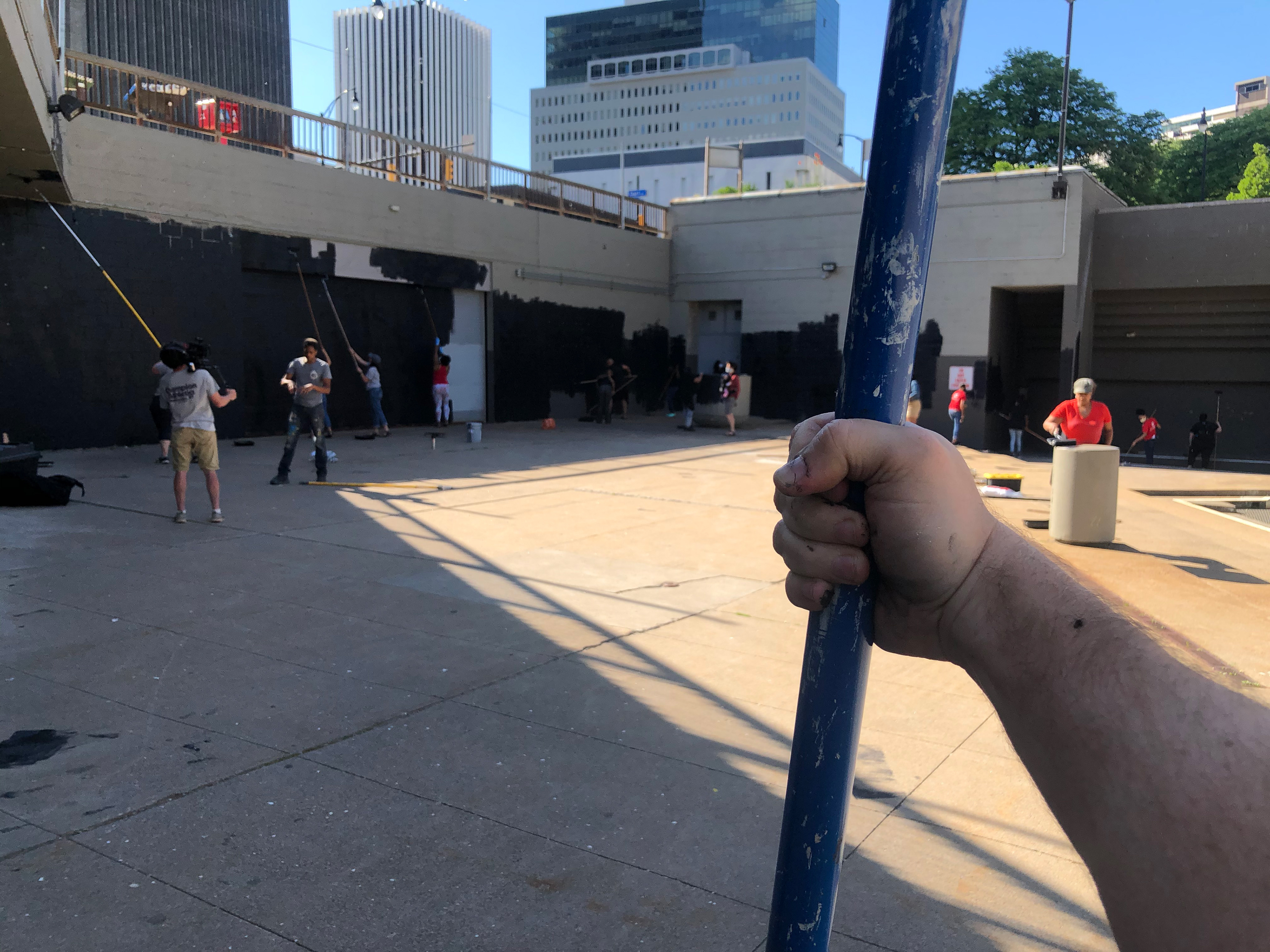 Painting Manhatten Square Park Black for Rochestarians community to share thoughts.