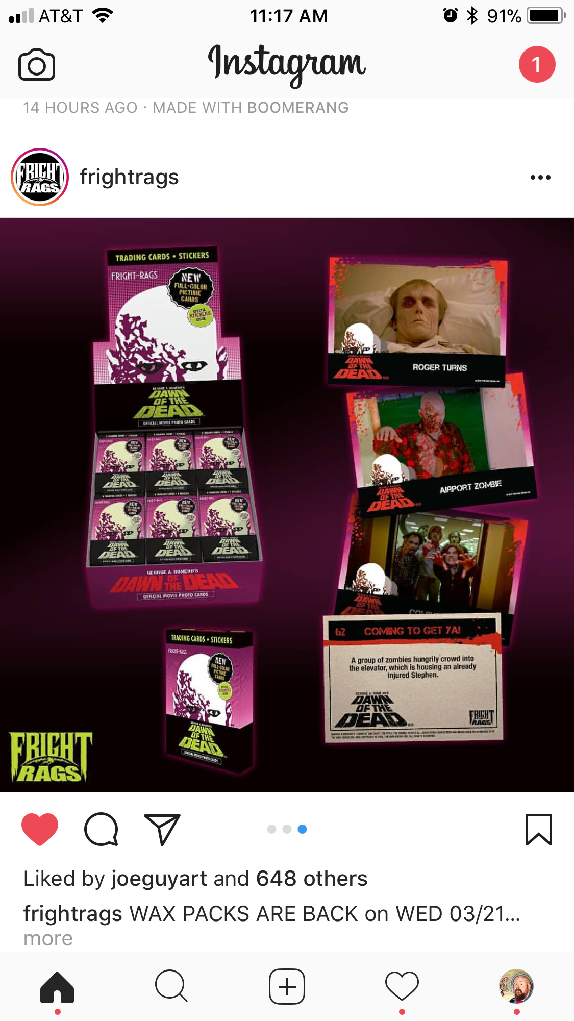 The Wax Packs they are going in.