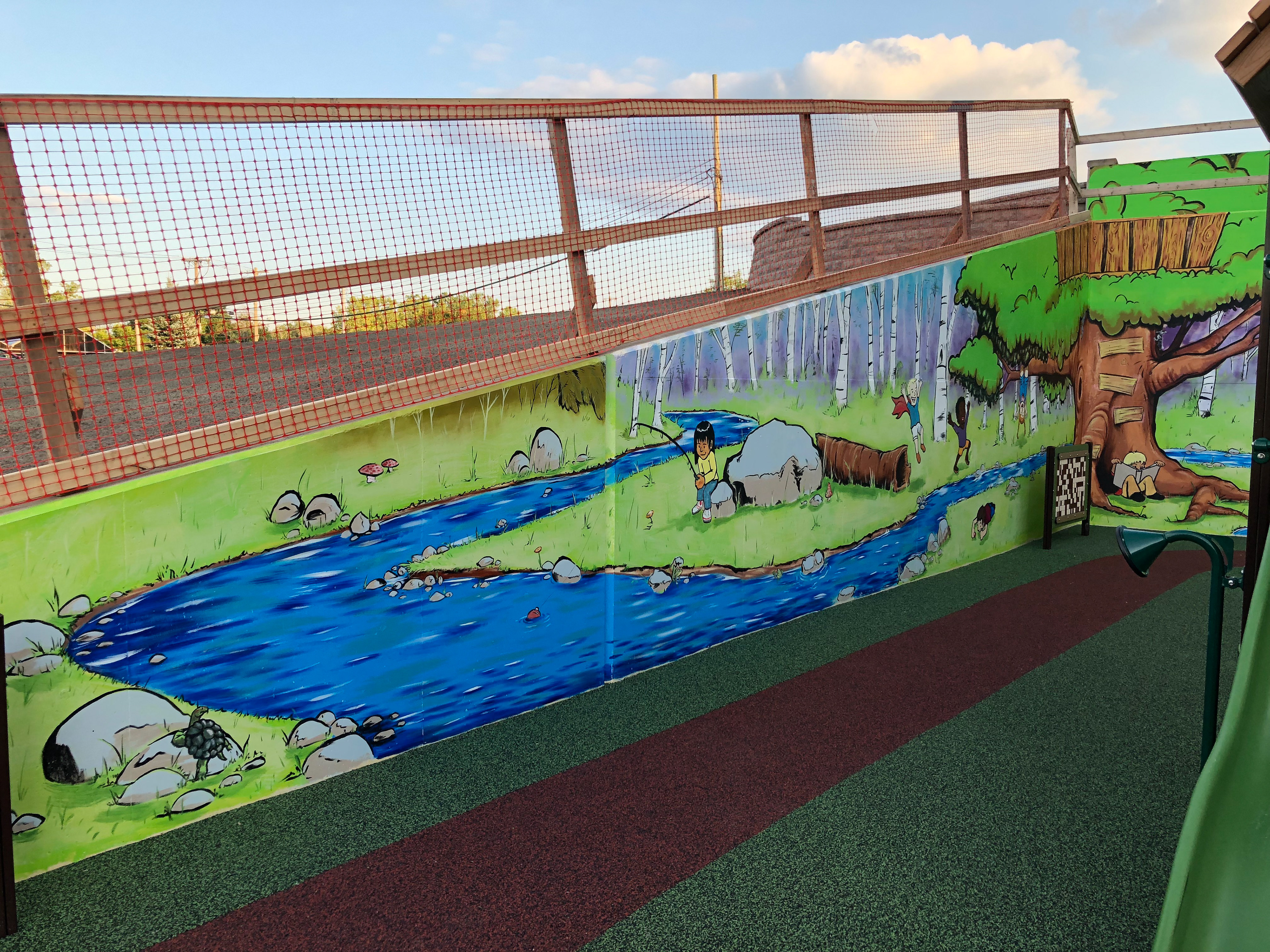 Portion of an 85 foot long illustration for children.