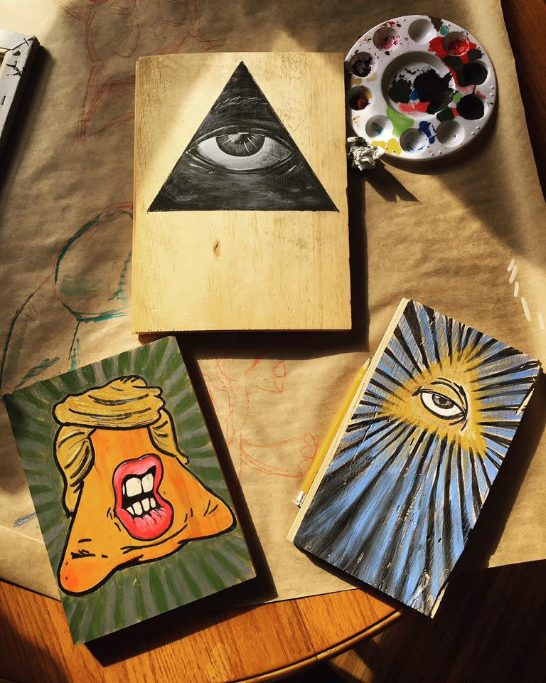 Illuminati Art Drop. May 1st Each Year Illuminati Eyes are placed around the nation to just mess with people.