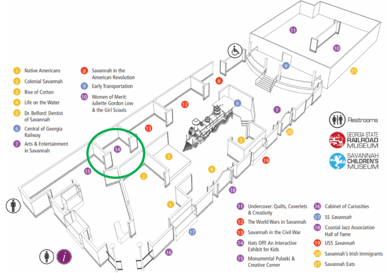 Location of exhibit area in the museum
