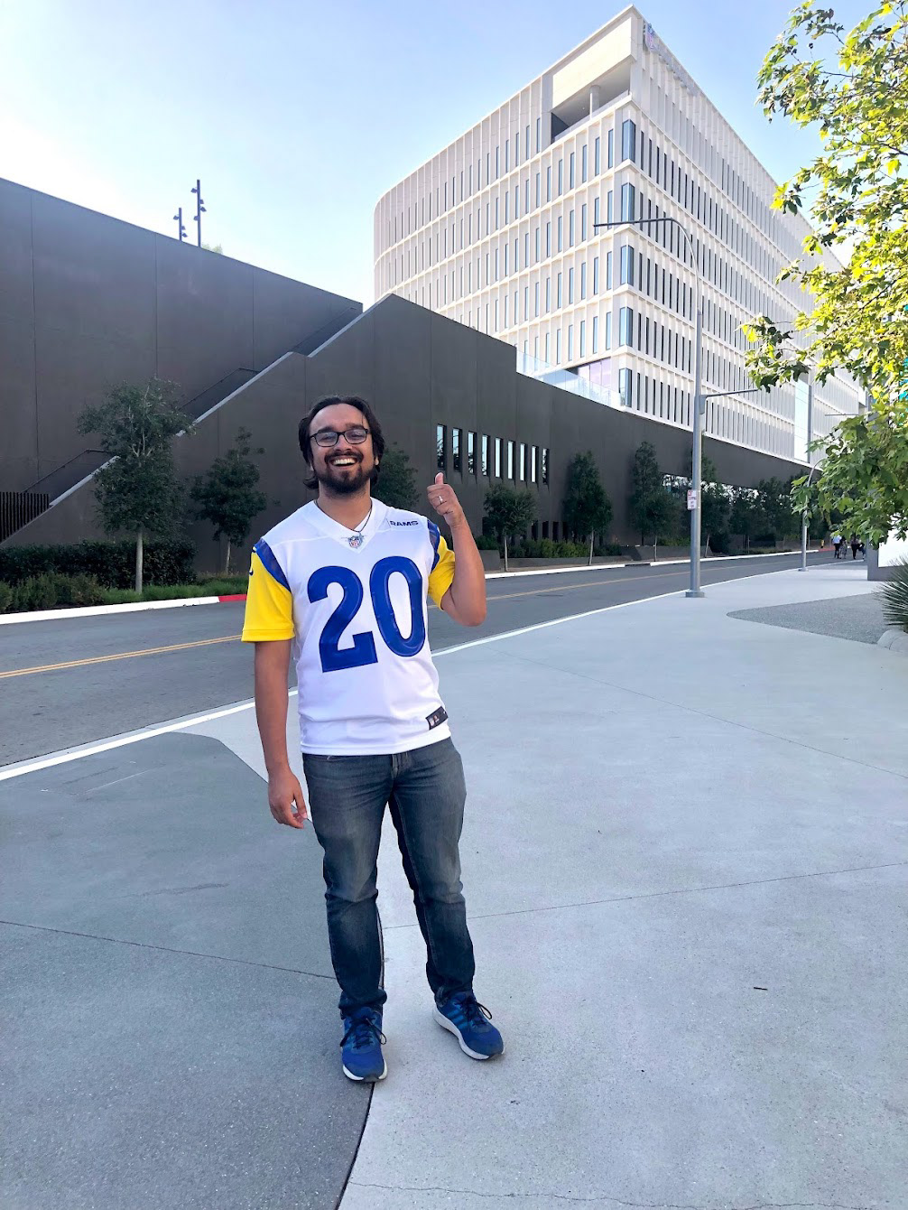 That's me, outside my old office building.