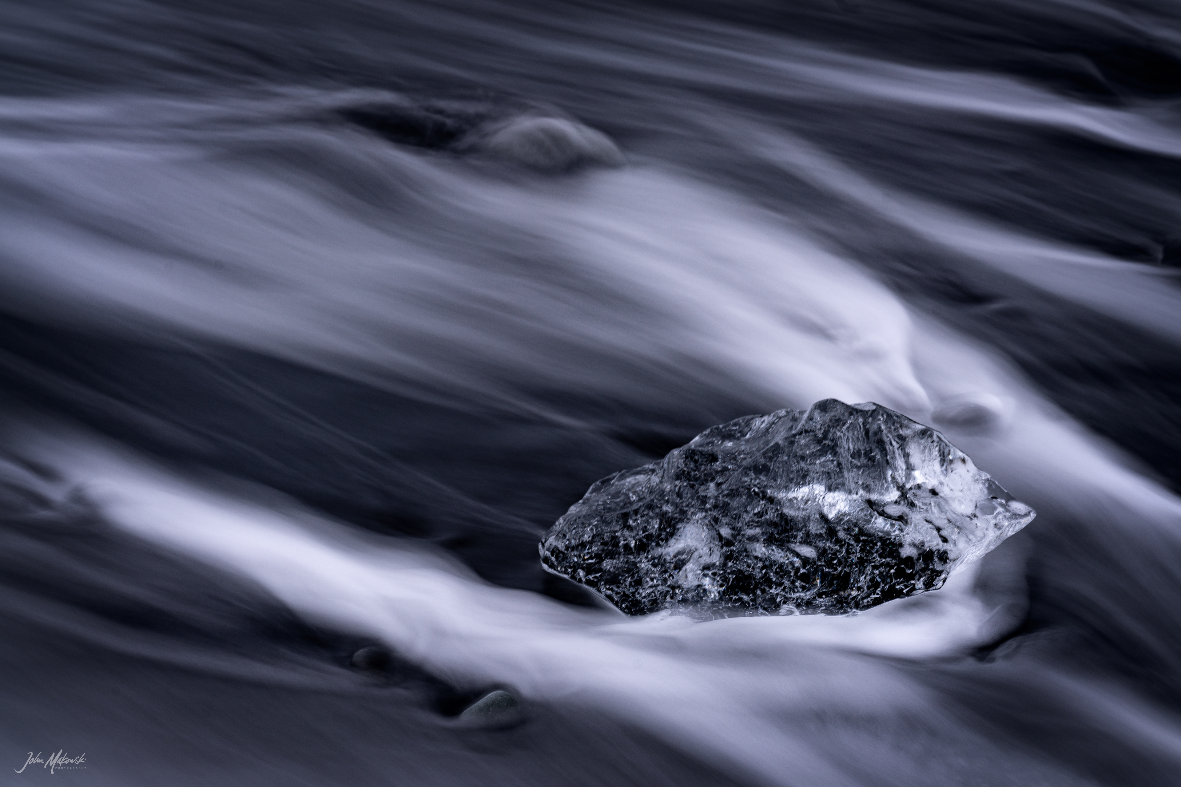Ice chunk from the Jökulsárlón Glacier Lagoon on the Diamond Beach