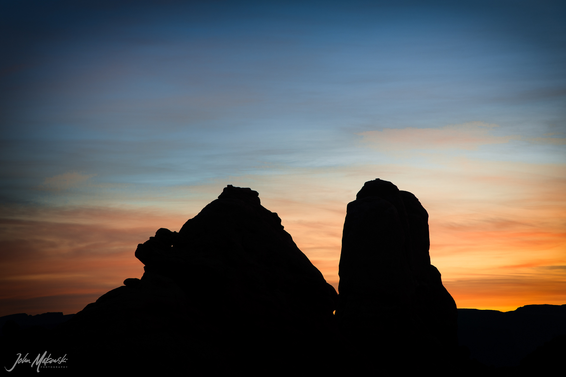 Sunset Silhouette, Arches National Park, Utah