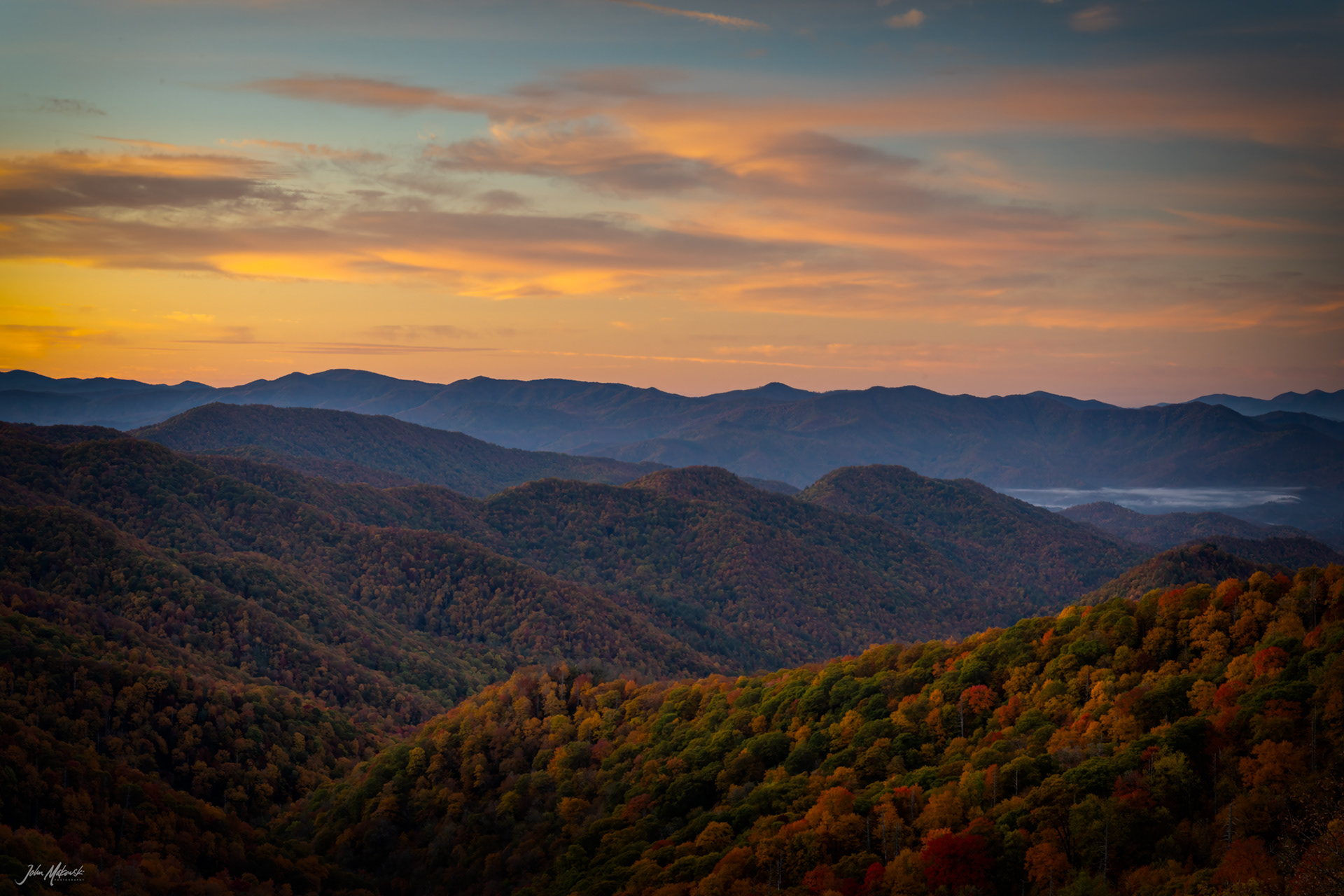 Sunrise at Bob Morton Overlook, Great Smoky Mountains National Park
