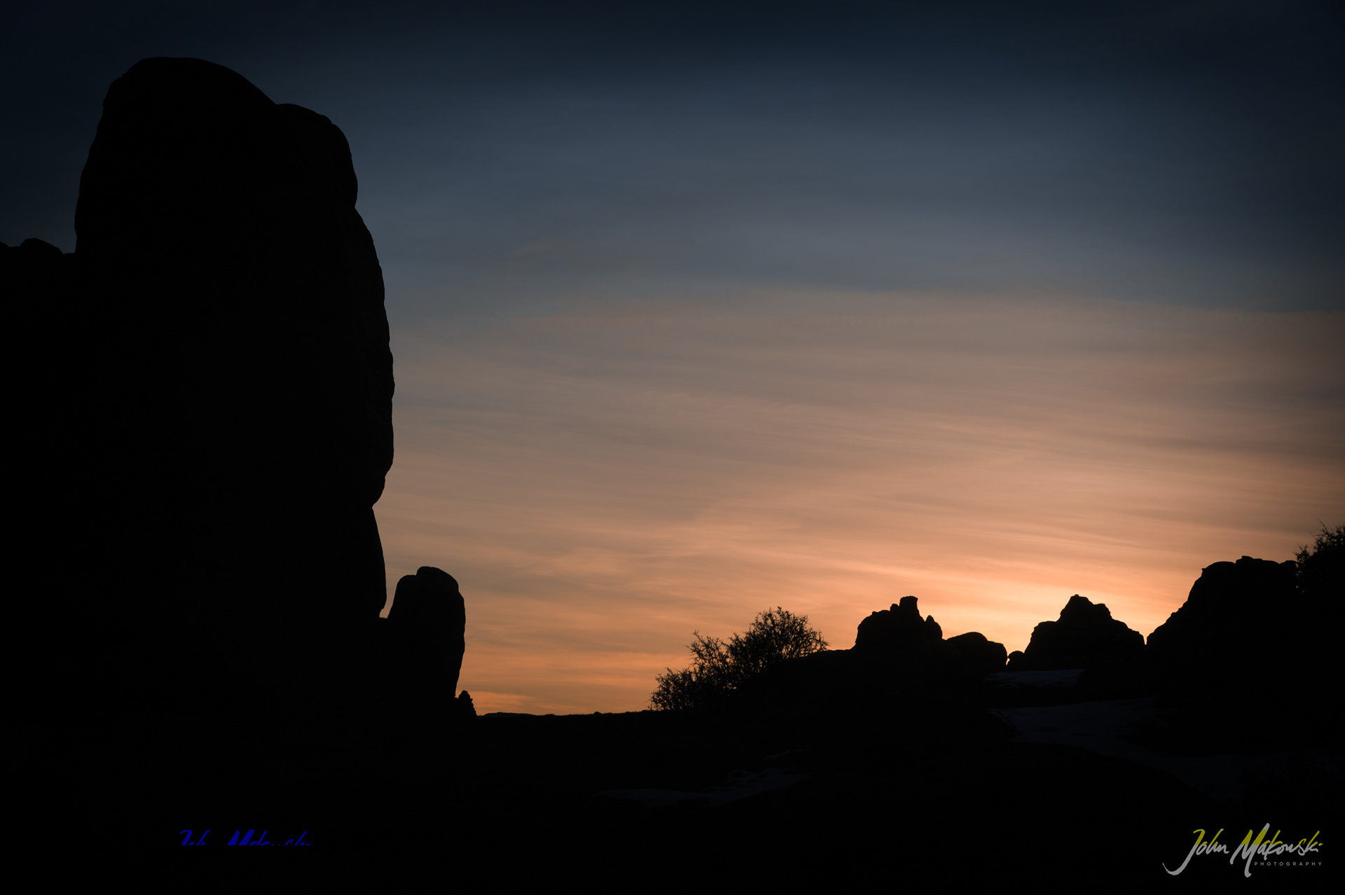 Sunrise Silhouette, Arches National Park, Utah