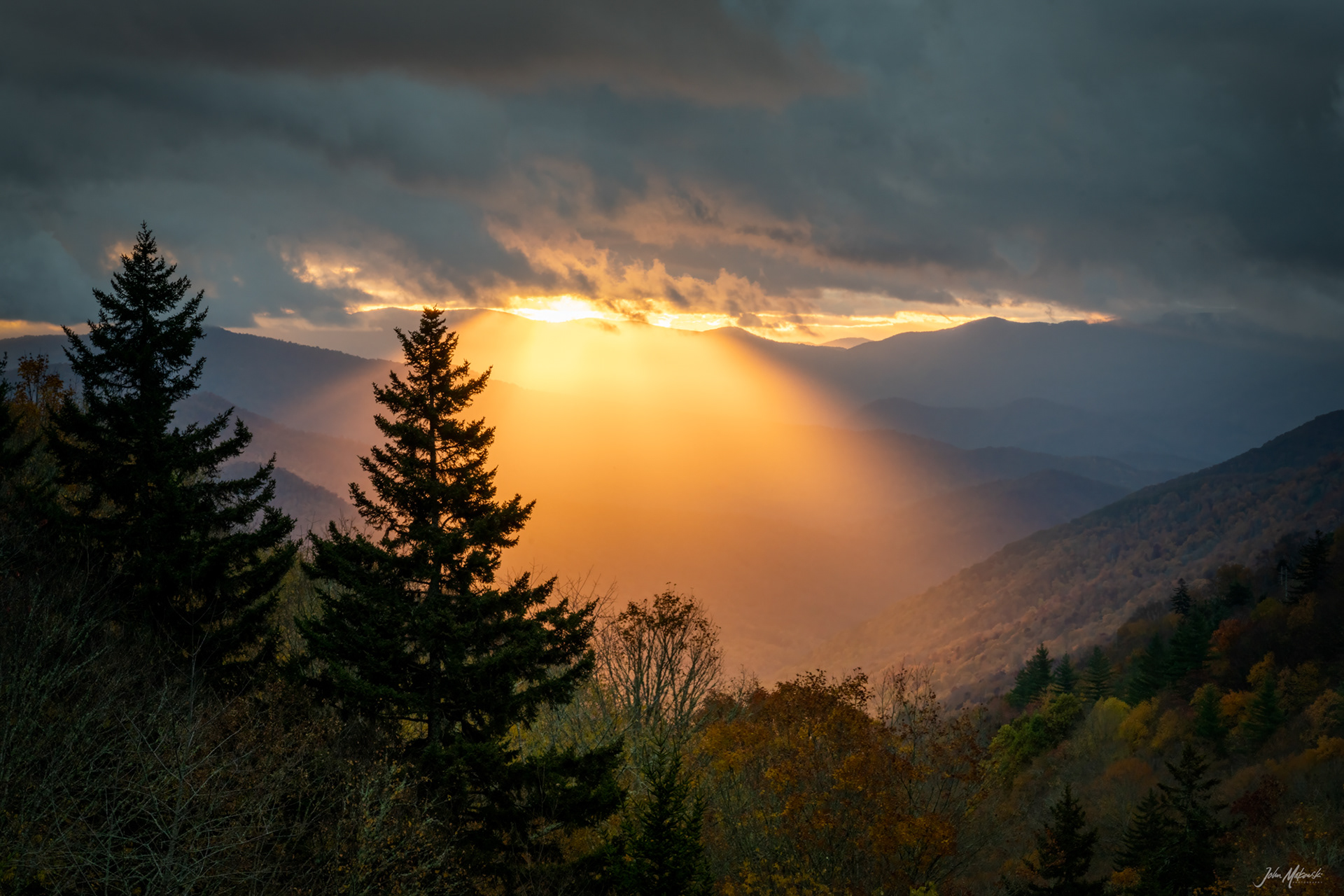 Sunrise on New Found Gap Road, Great Smoky Mountains National Park