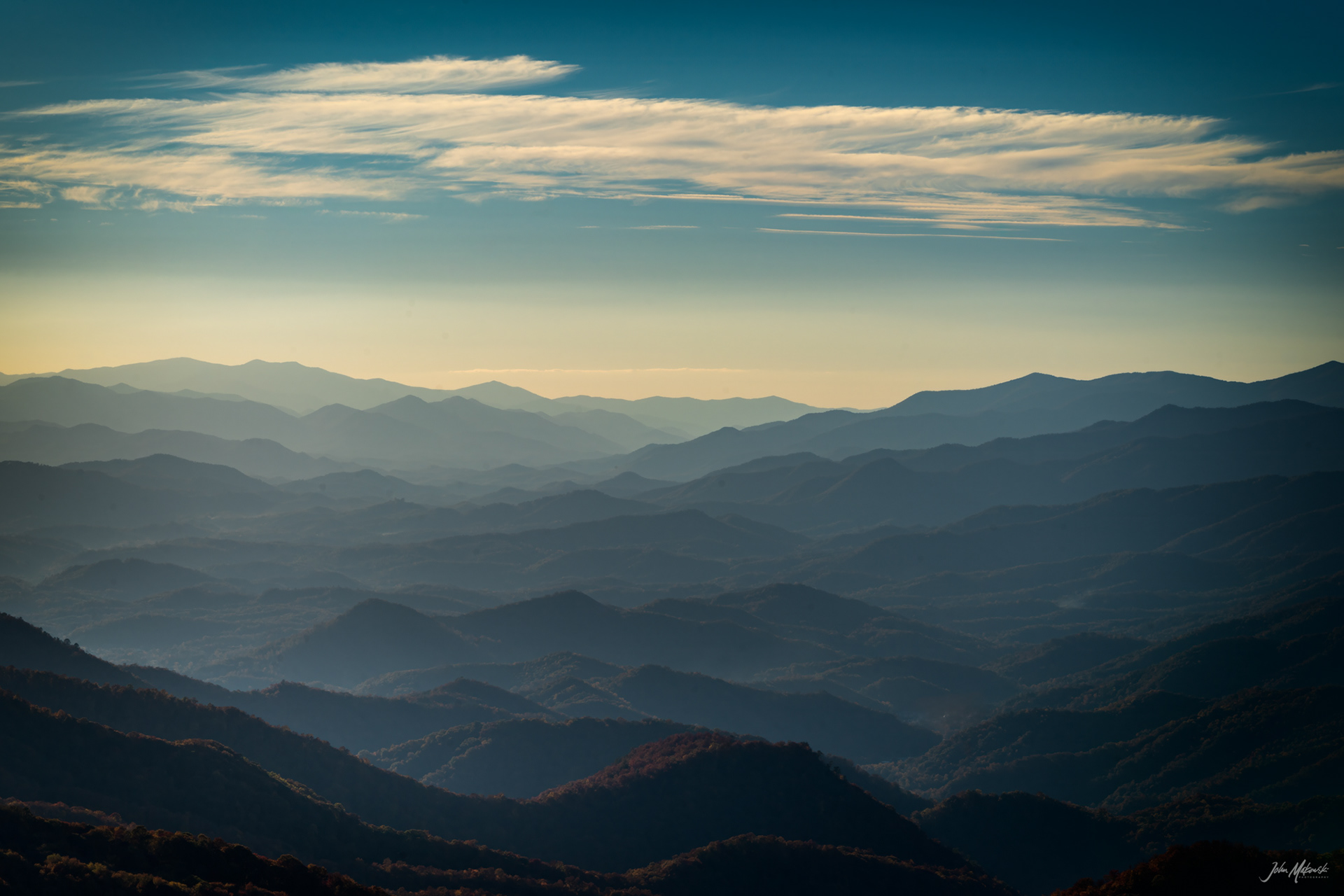 Sunset at Luftee Overlook on New Found Gap Road, Great Smoky Mountains National Park