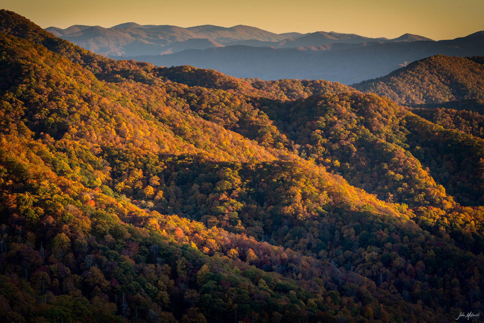 Sunset at Deep Creek Valley Overlook, Great Smoky Mountains National Park