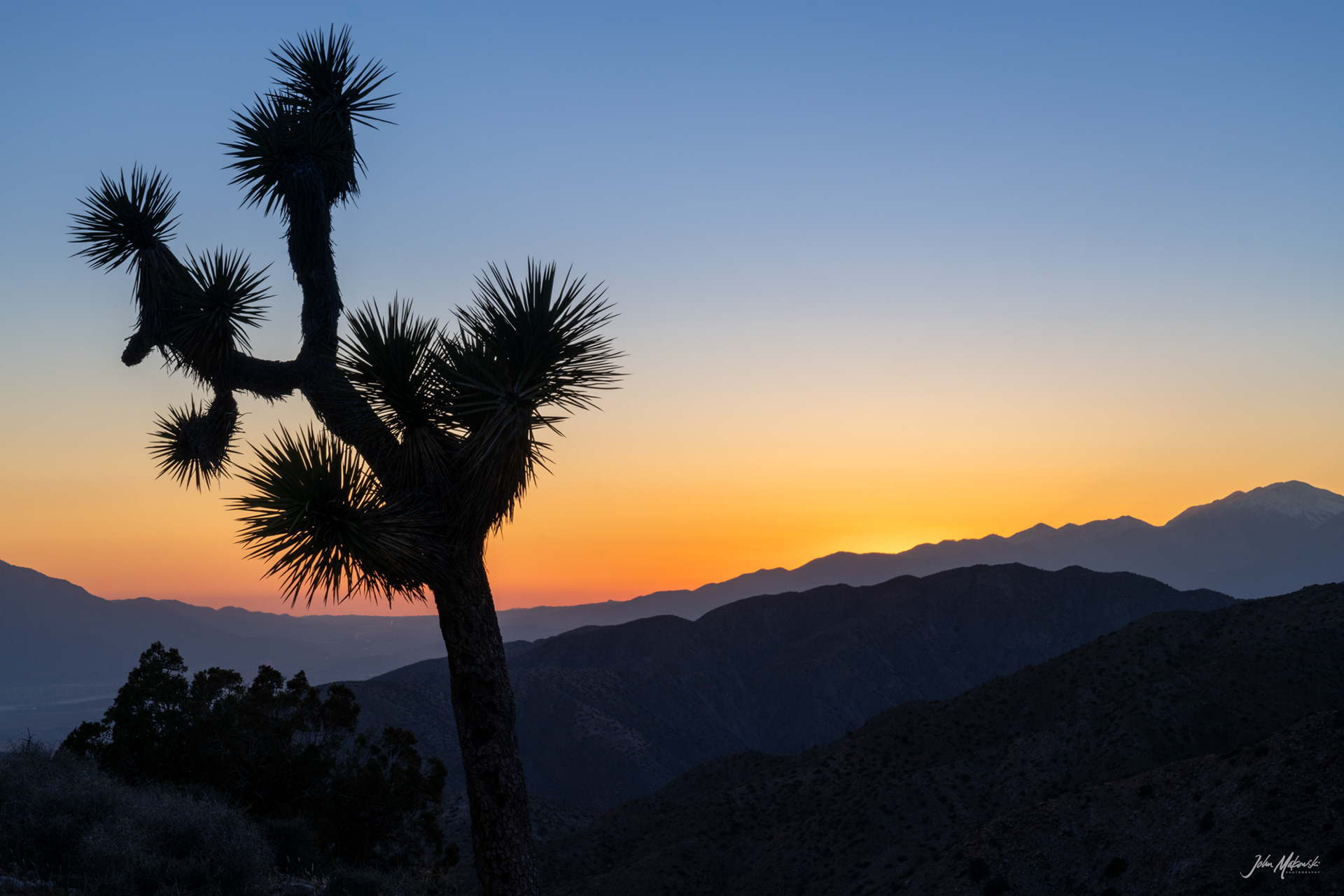 Keys View sunset, Joshua Tree National Park