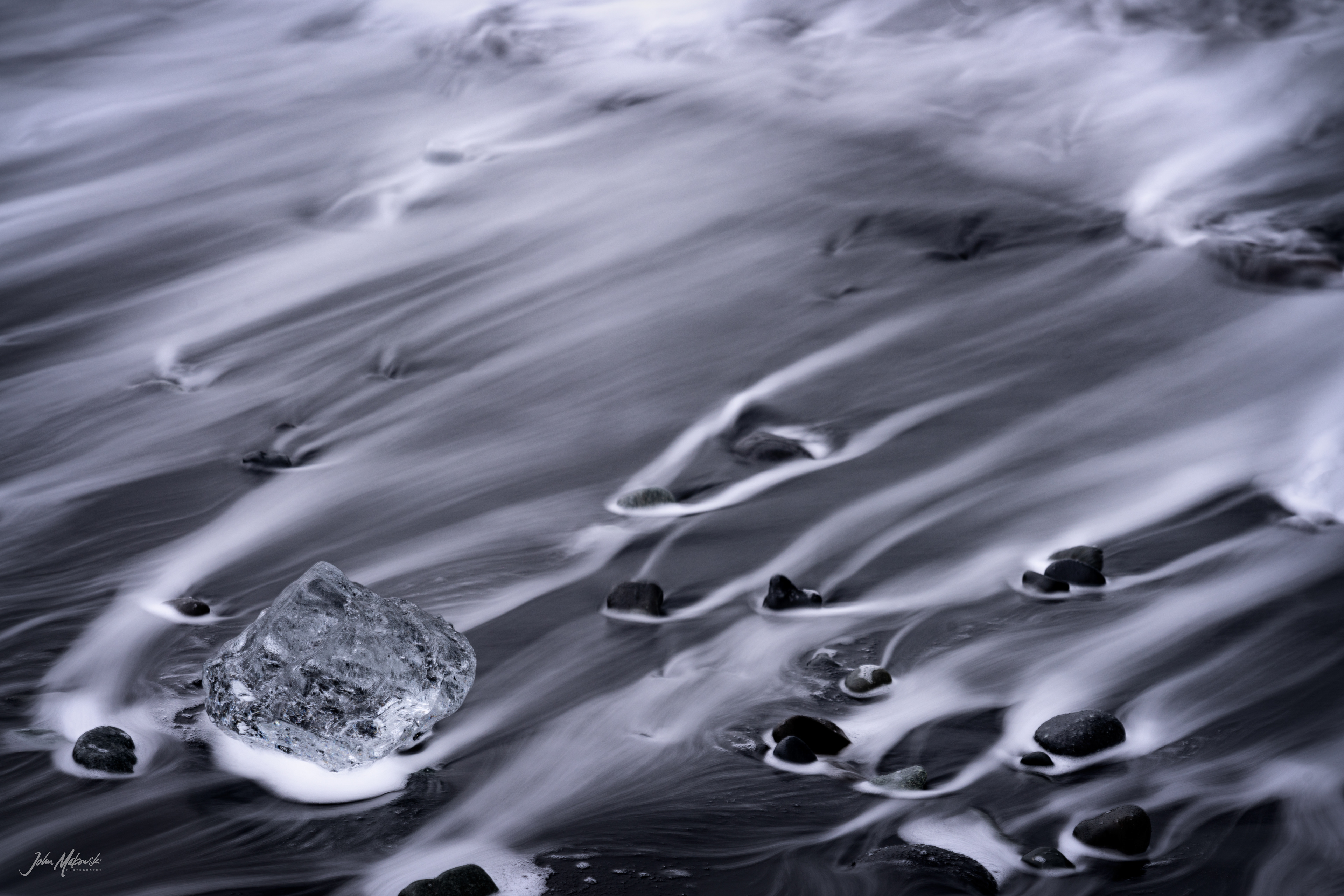 Ice chunk from the Jökulsárlón Glacier Lagoon on the Diamond Beach