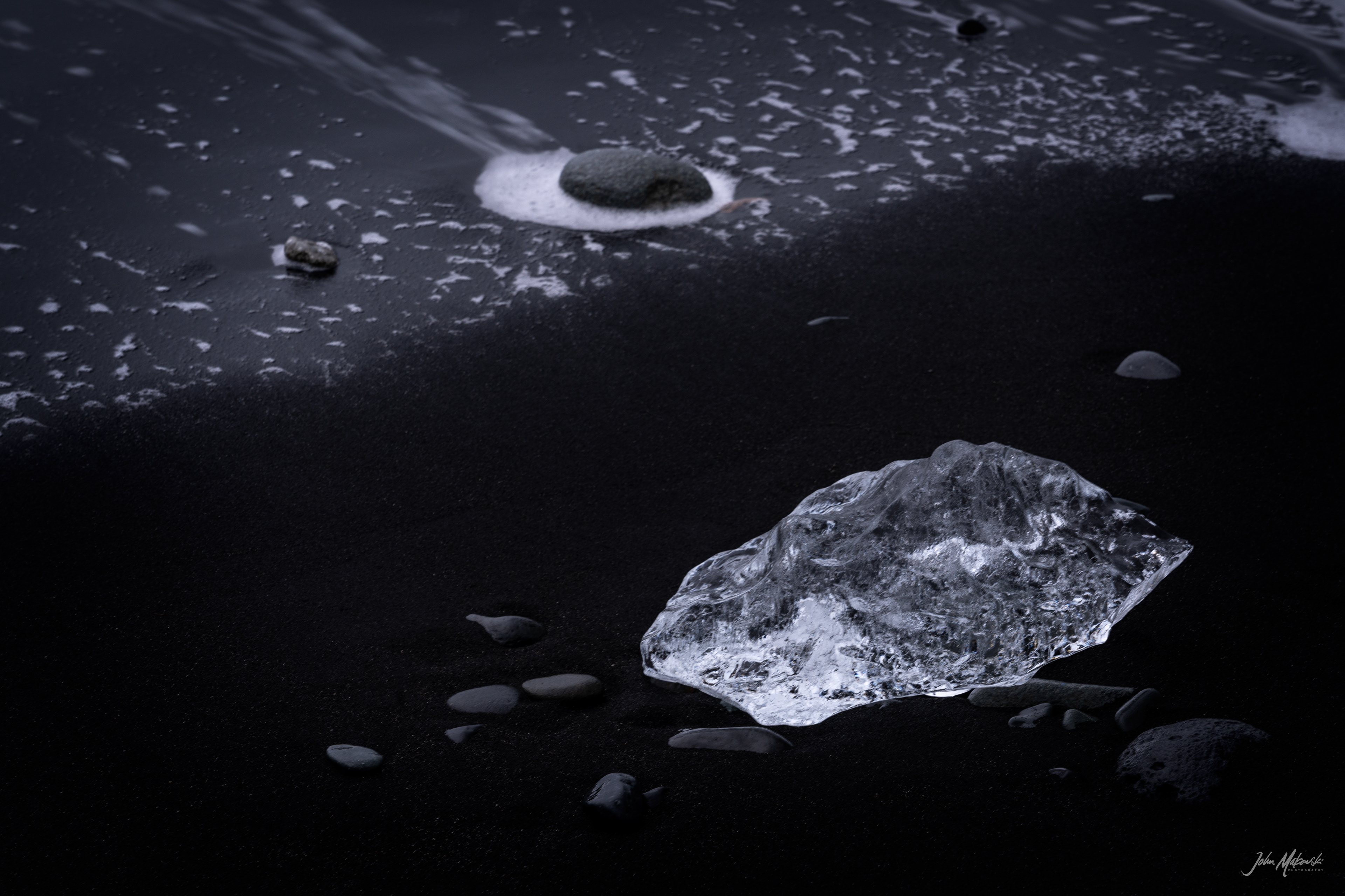 Ice chunk from the Jökulsárlón Glacier Lagoon on the Diamond Beach
