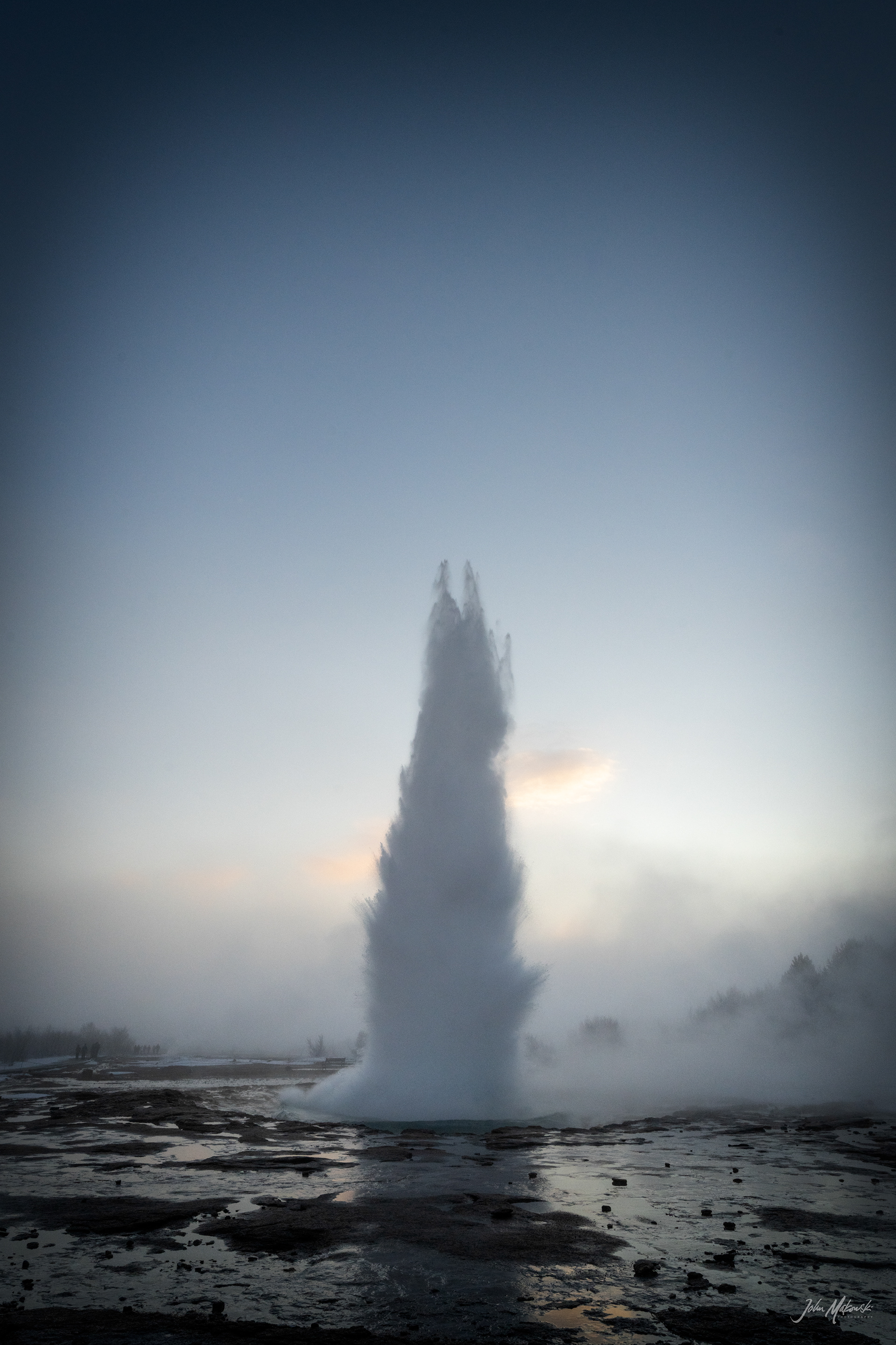 Stokkur Geyser as it starts to erupt.  It erupts approximately every 8 minutes.