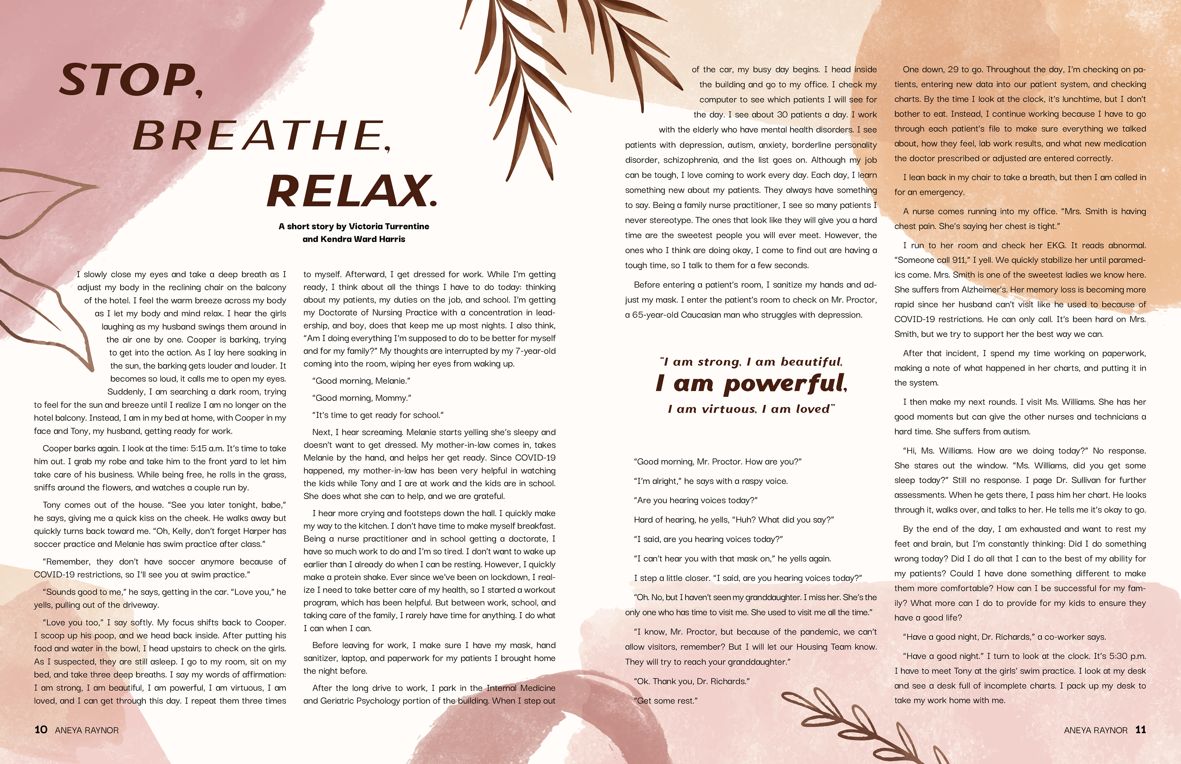 Senior Sample Magazine | Stop, Breathe, Relax spread