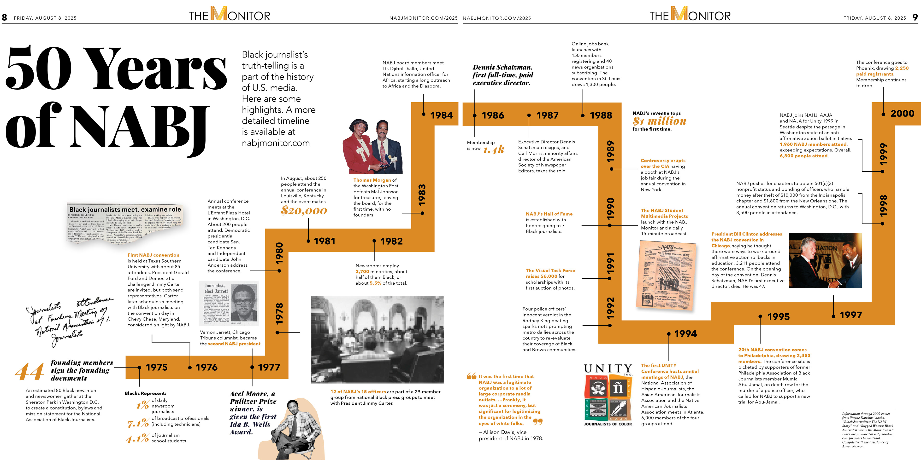  2025 The Monitor | 50 Years of NABJ, Spread 1