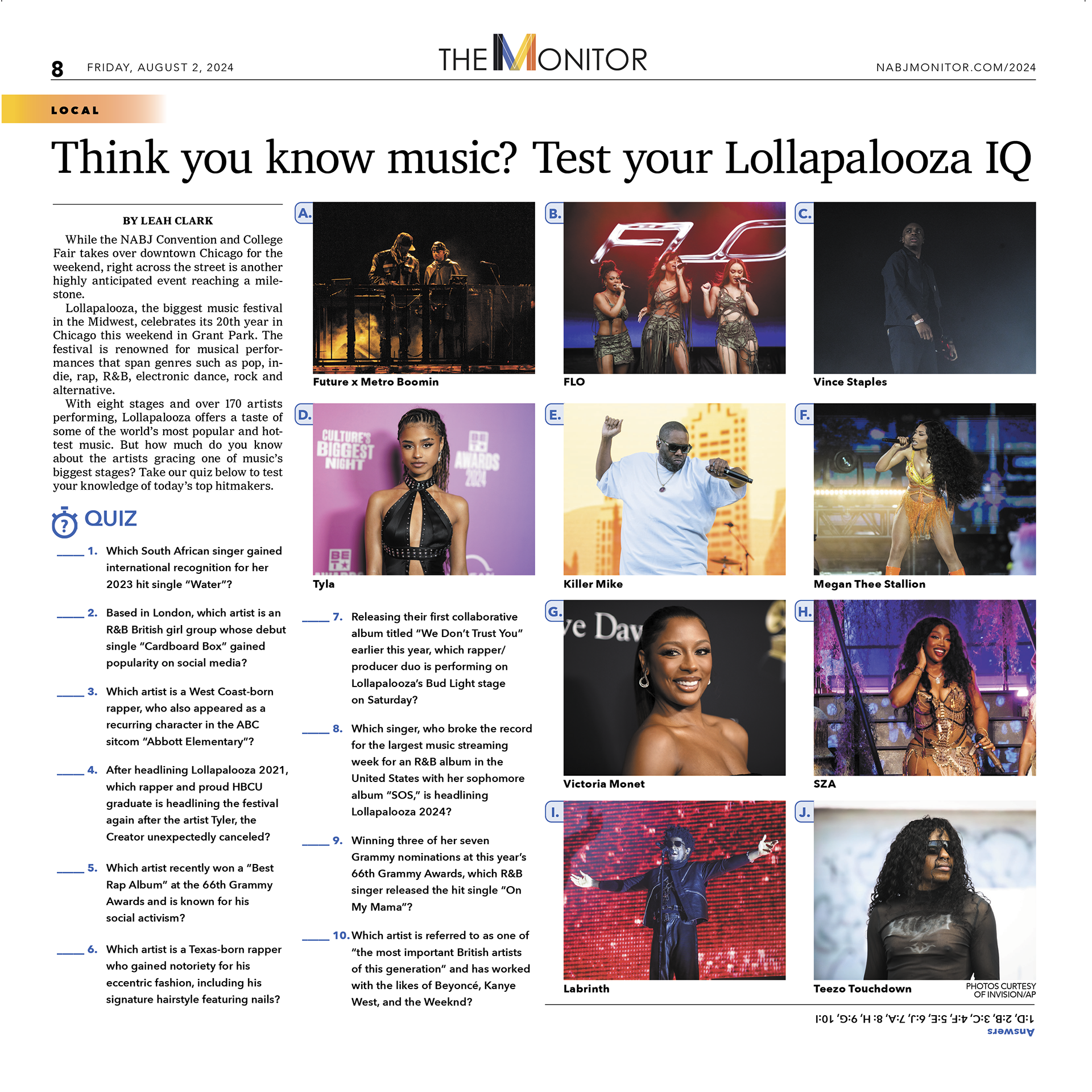 The Monitor | lollapalooza IQ full page story