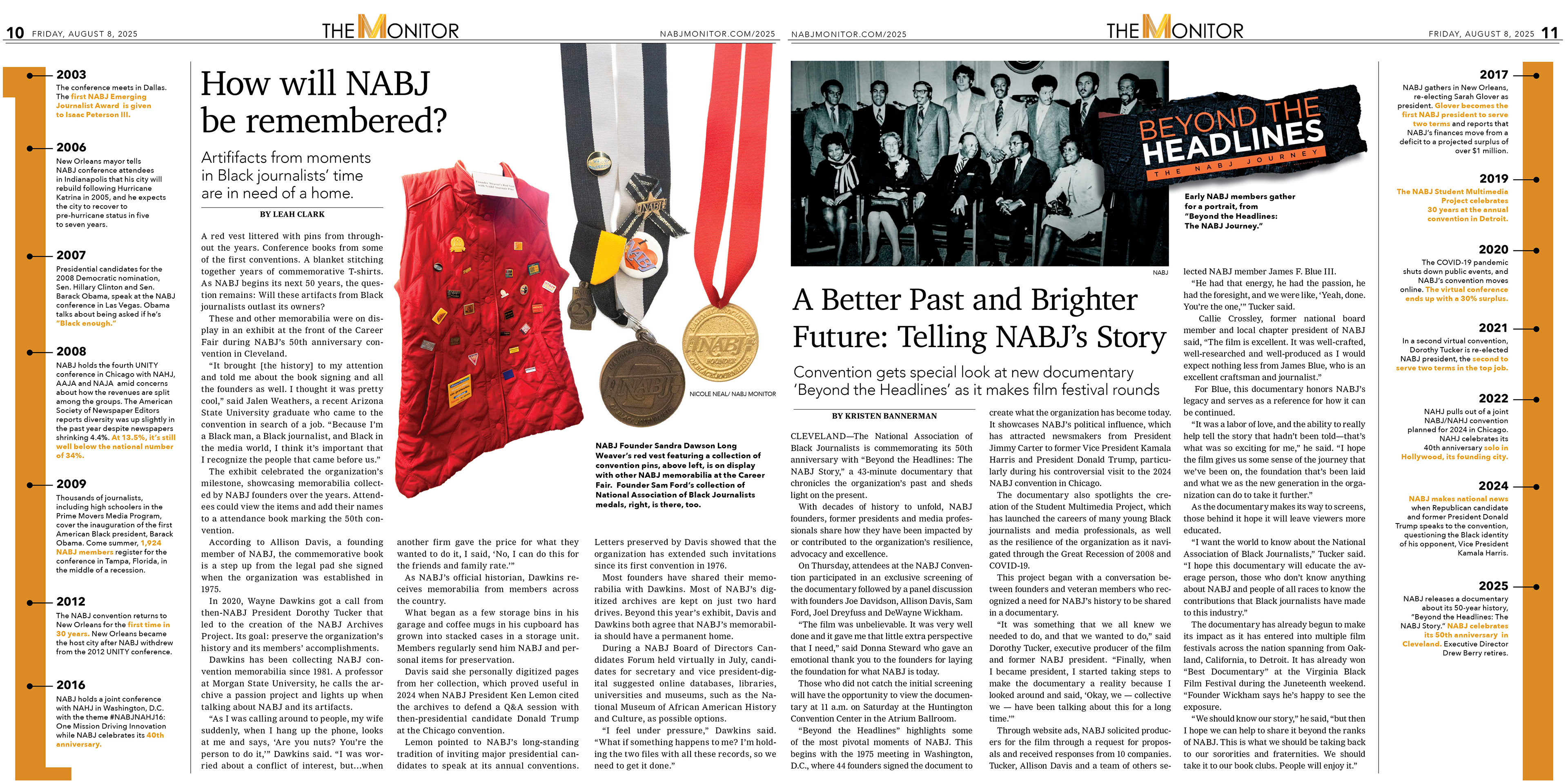  2025 The Monitor | 50 Years of NABJ, Spread 2