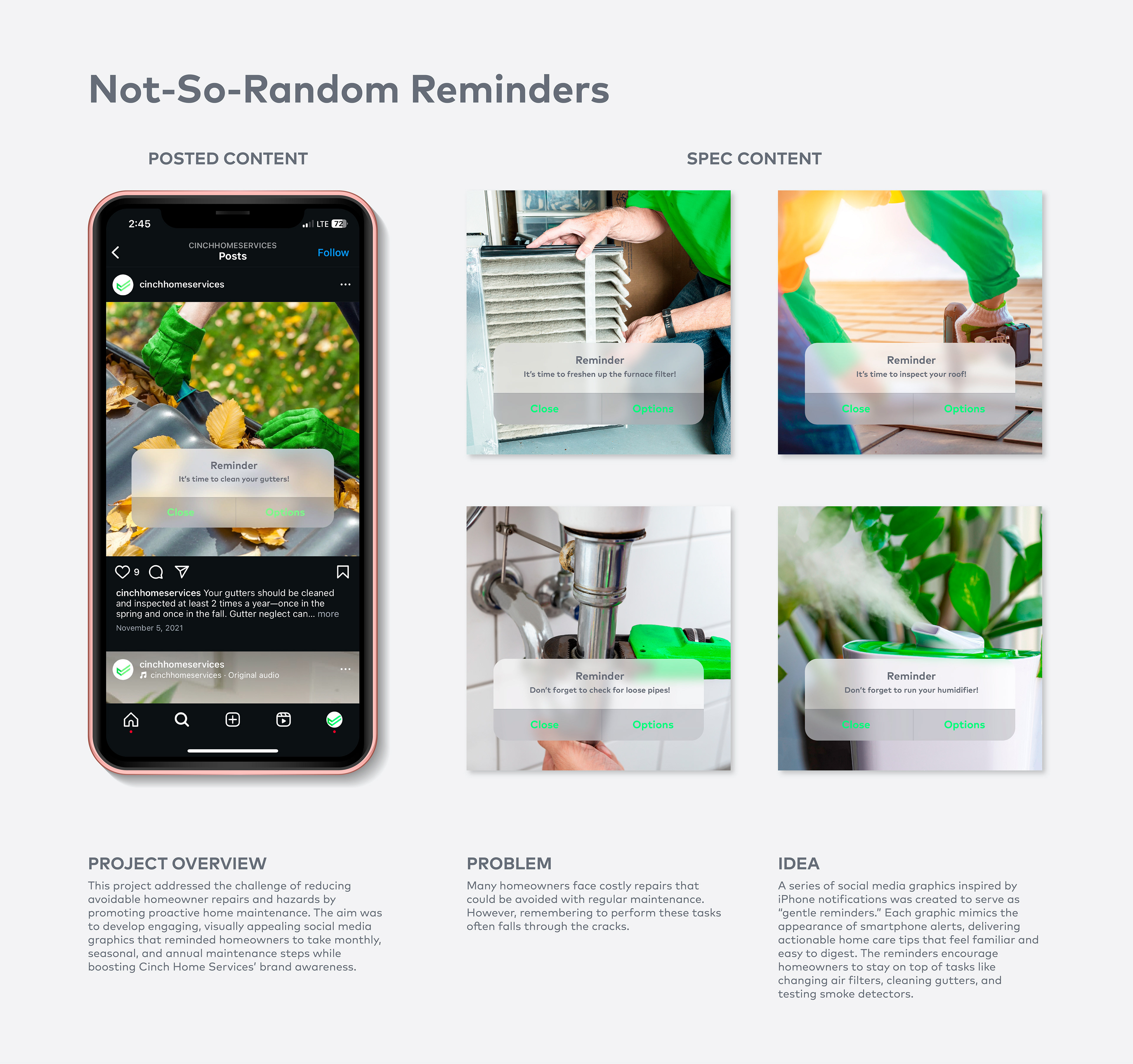 Cinch Home Services | Not-So-Random Reminders (Facebook + Instagram)