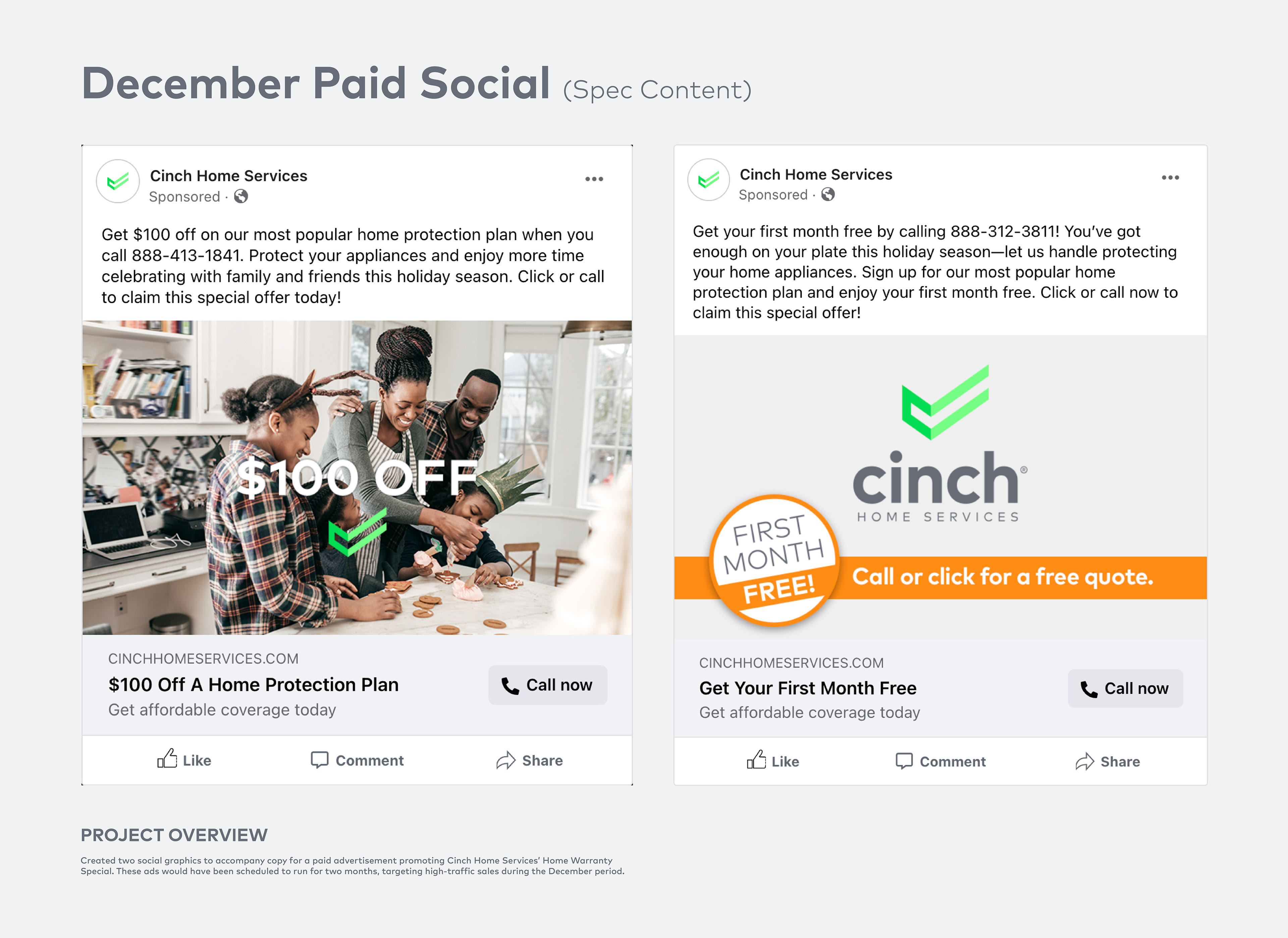 Cinch Home Services | Facebook December Paid Social