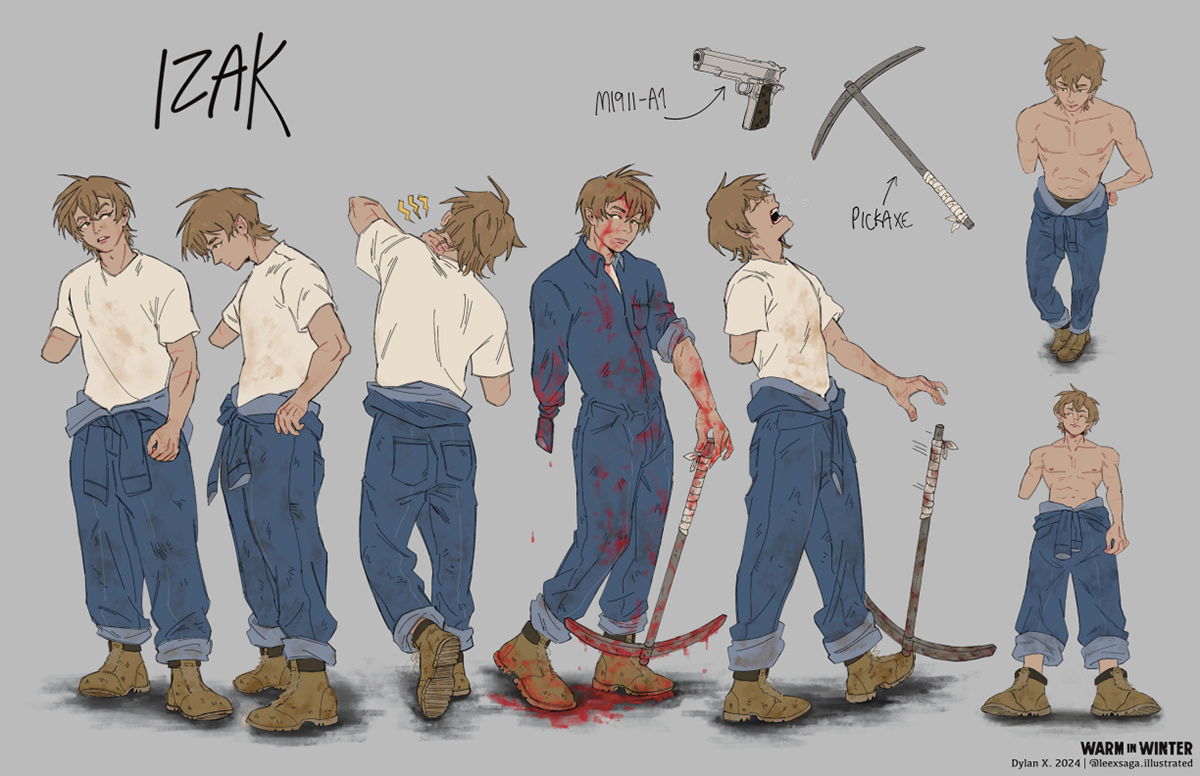Izak Turn Around. Procreate. 2024.