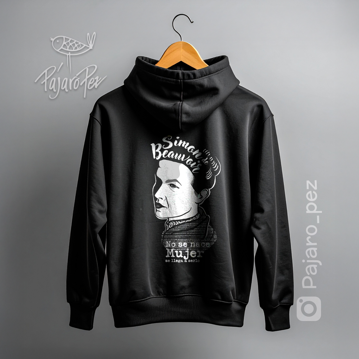 Polerón Simone Beauvoir Gris Back