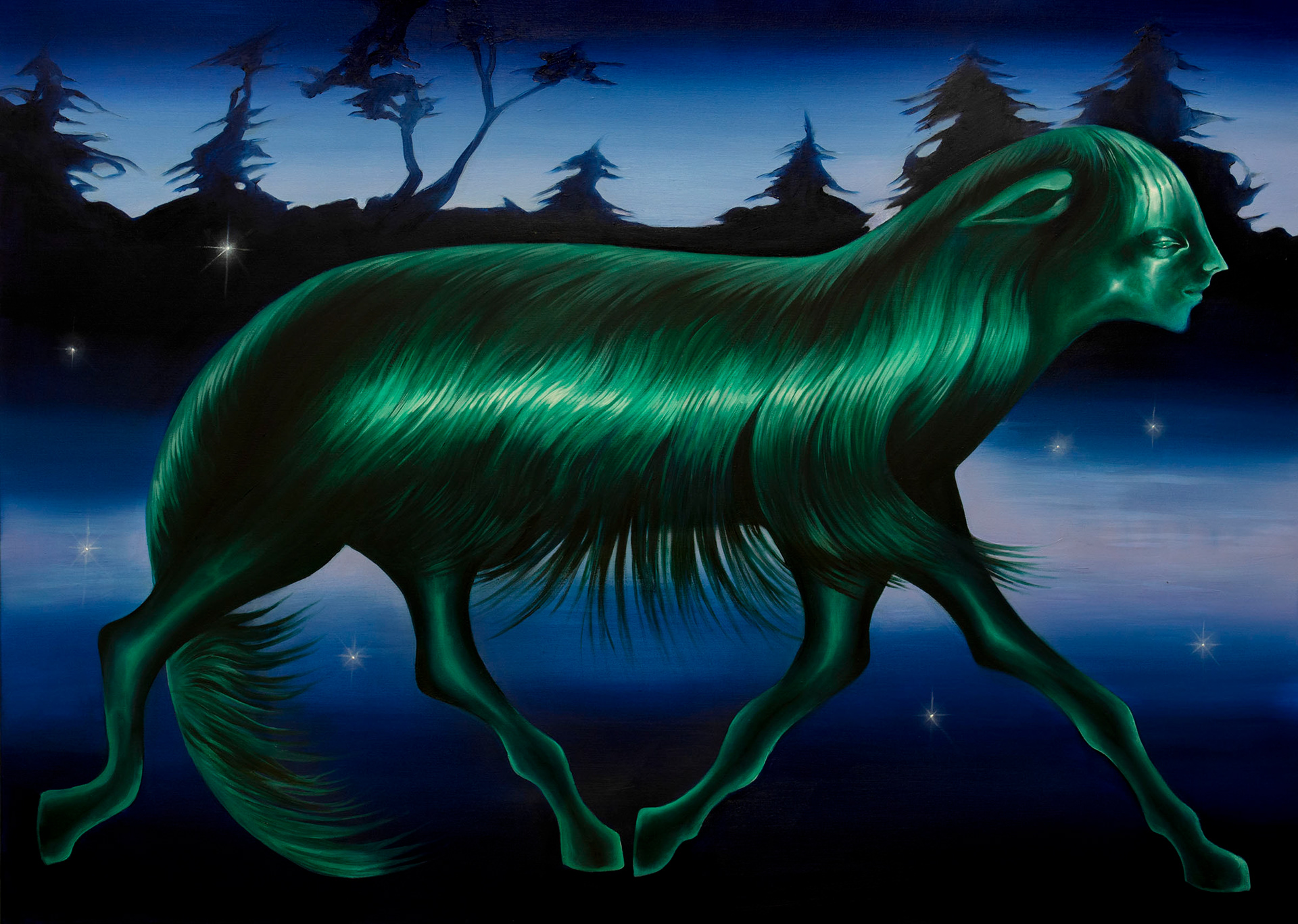 Spacerowiczka, oil on canvas, 140x100cm, 2024