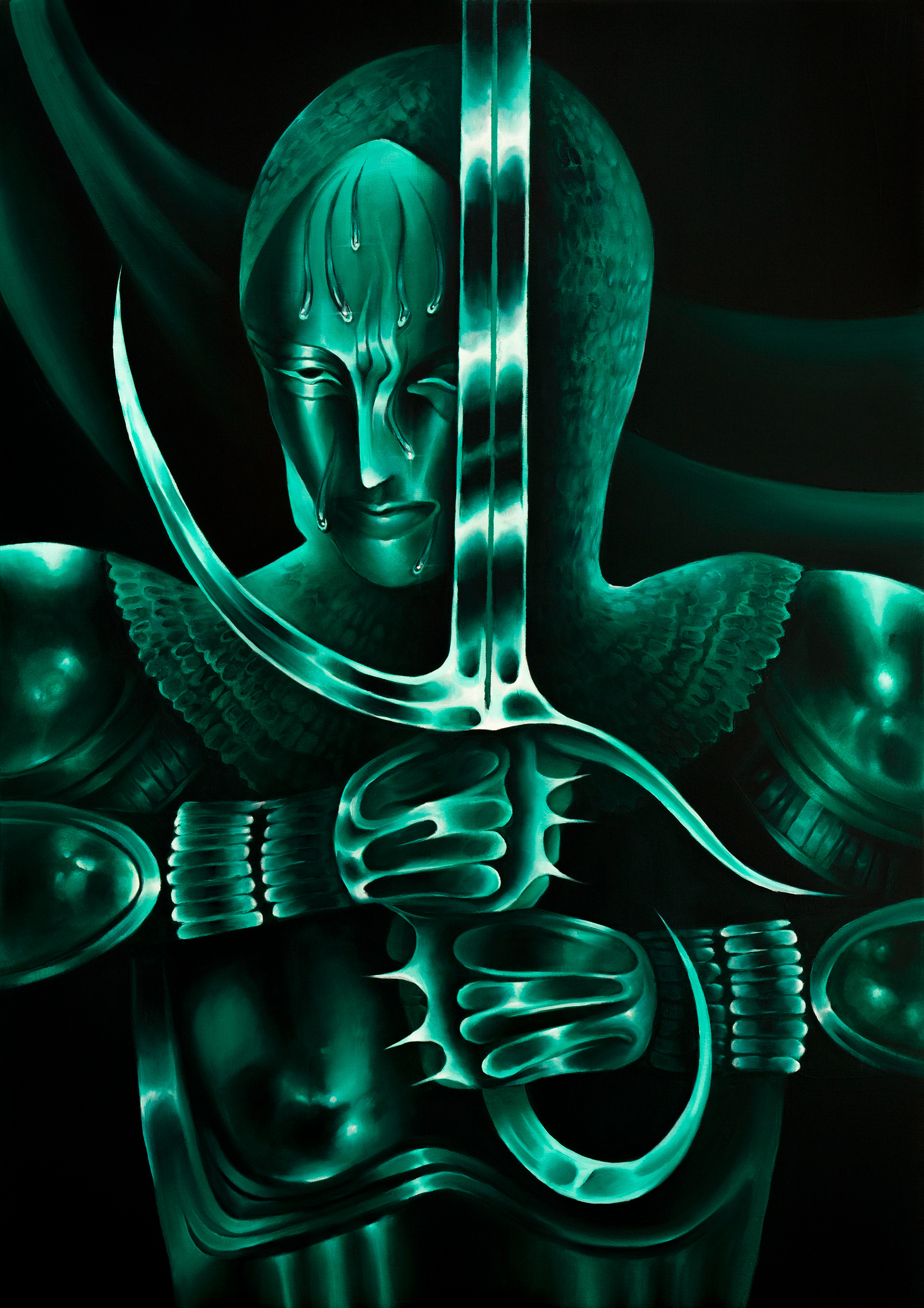 Rycerka w Amoku II/ Na zawsze twoja, olej na płótnie, 120x85 cm, 2024