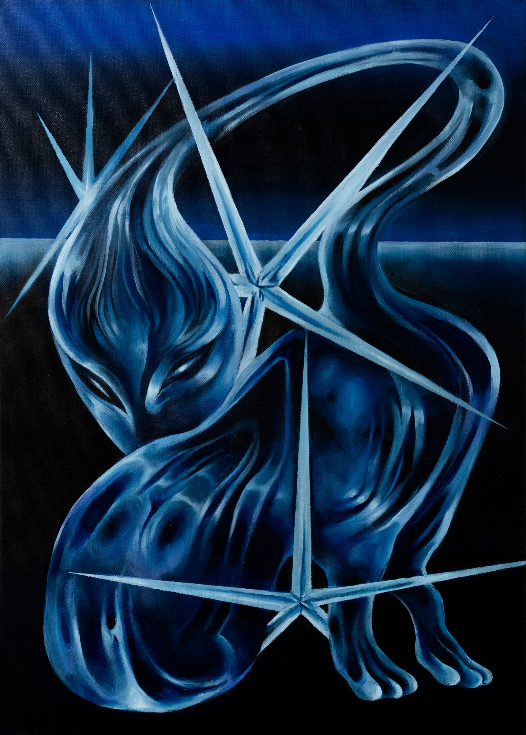 Sleeping Polar Star, oil on canvas, 50x70cm, 2023