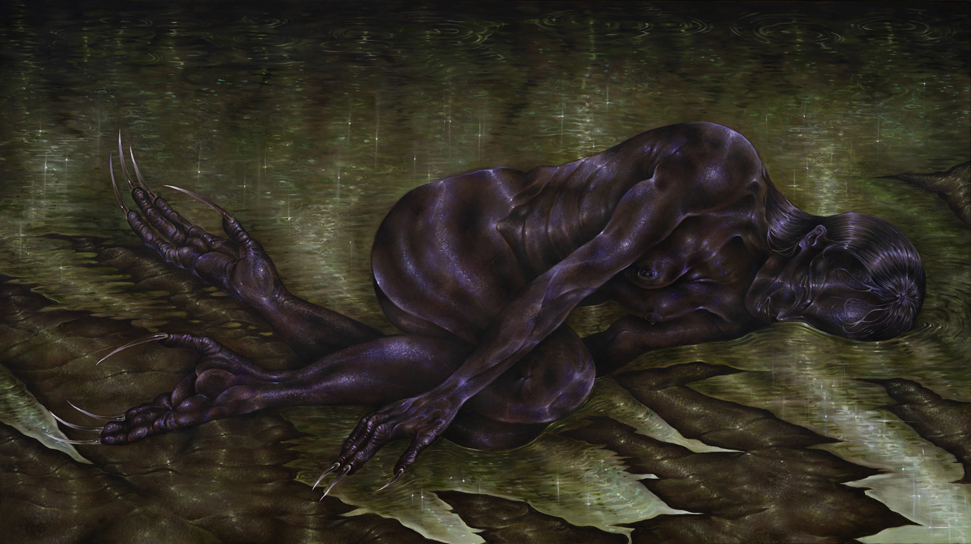 Topielica, oil on canvas, 160x90cm, 2026