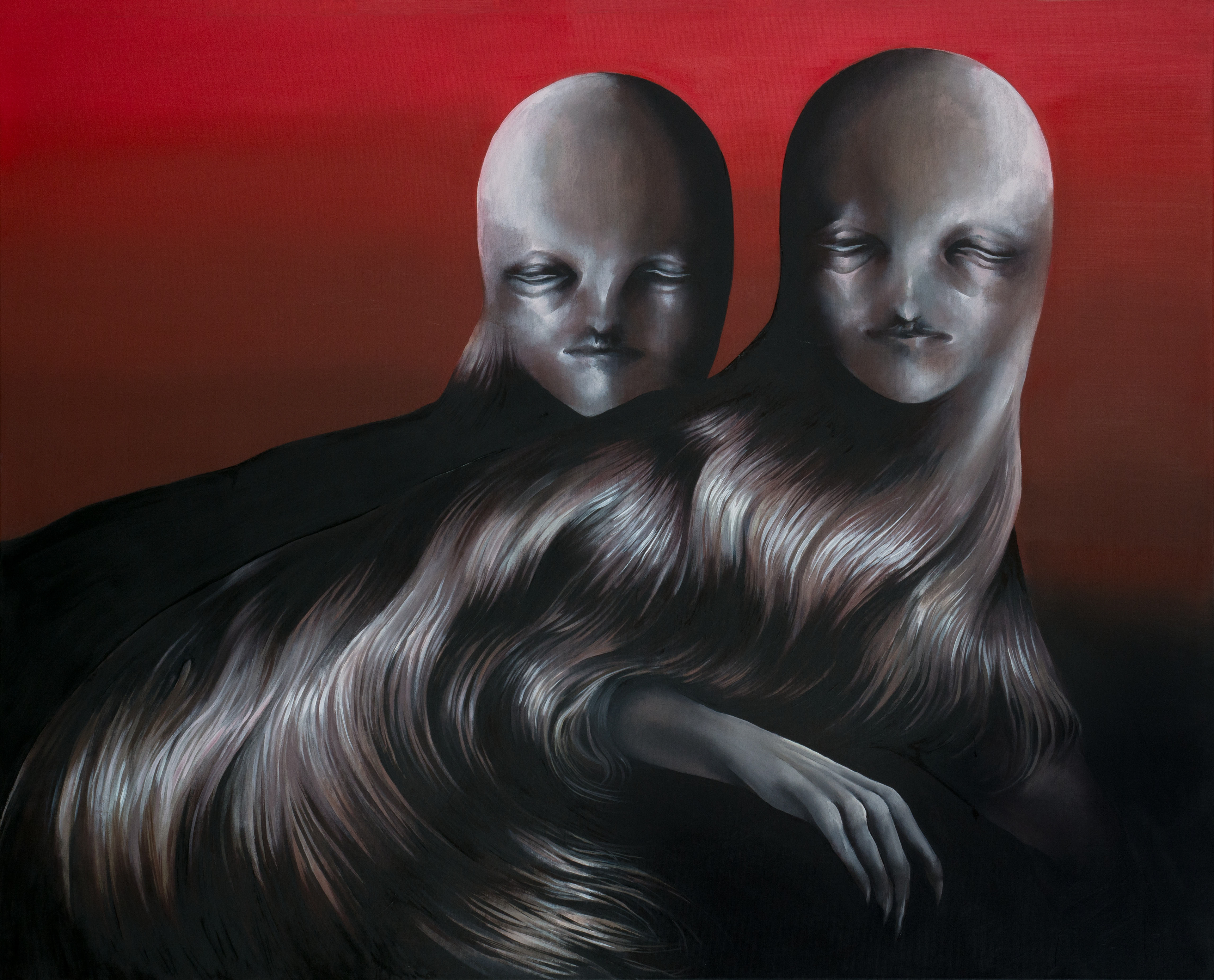 Wieczór Zmartwień, olej na płótnie, 150x120cm, 2022