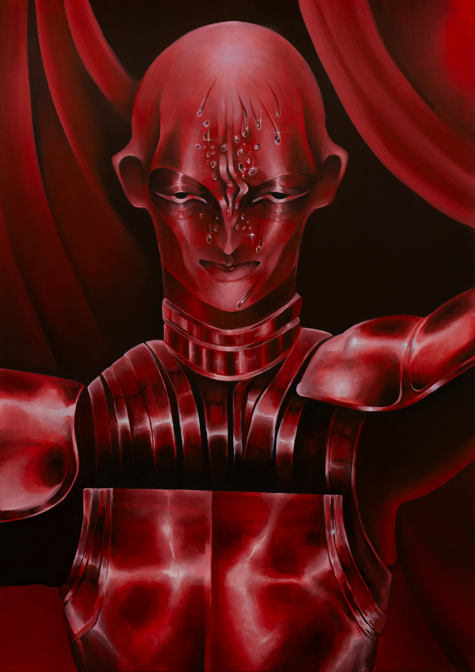 Rycerka w Amoku I, olej na płótnie, 120x85 cm, 2024