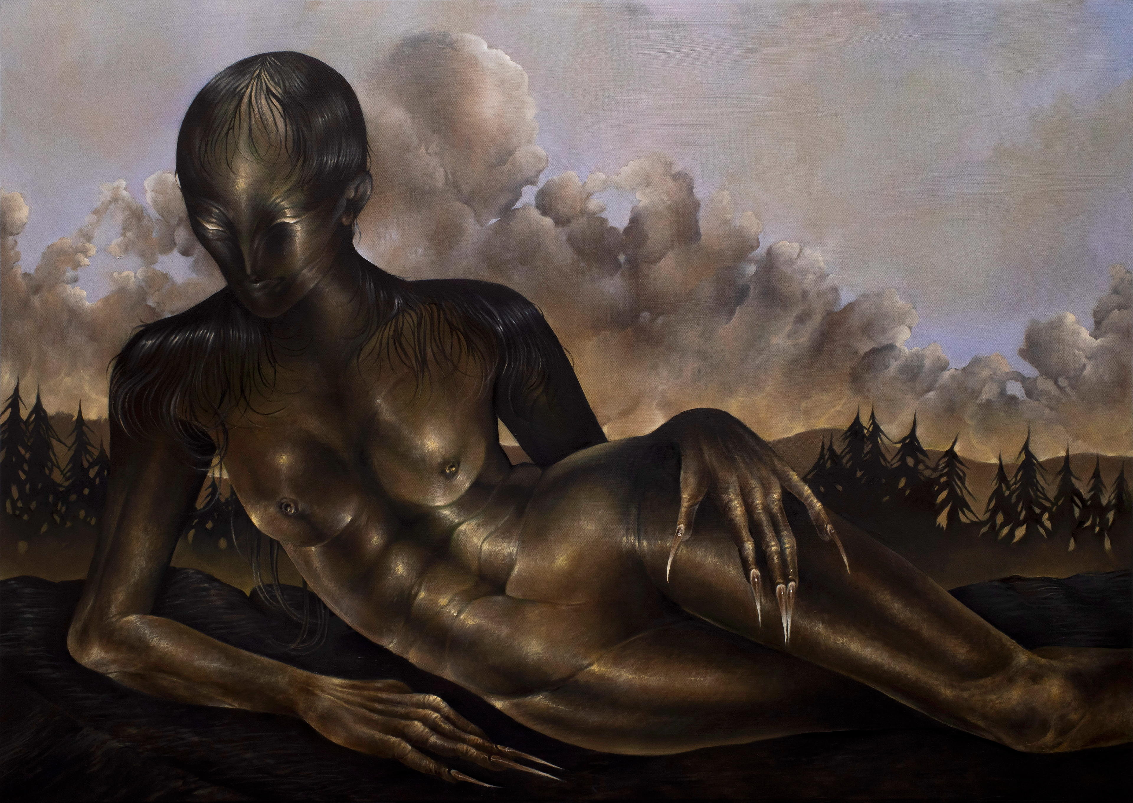 Seducer (on the hillside), oil on canvas, 120x85cm, 2025