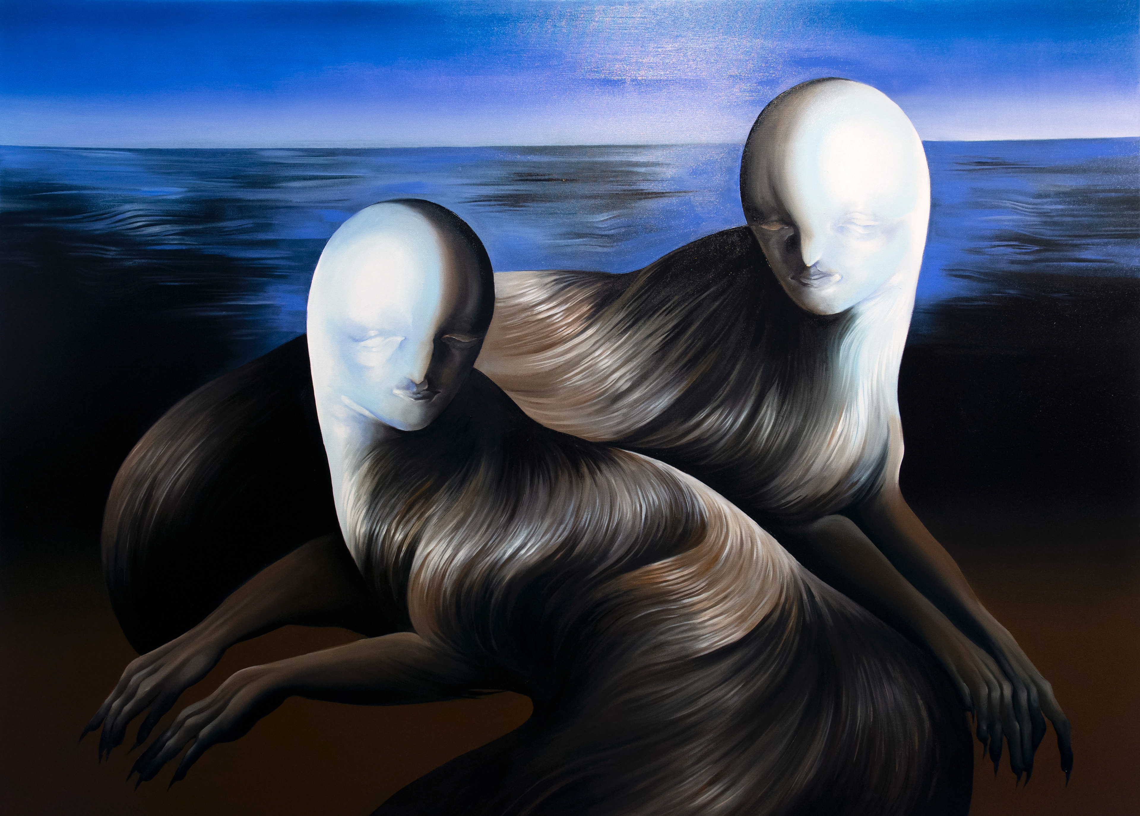 Mieszkańcy, olej na płótnie, 180x130cm, 2023